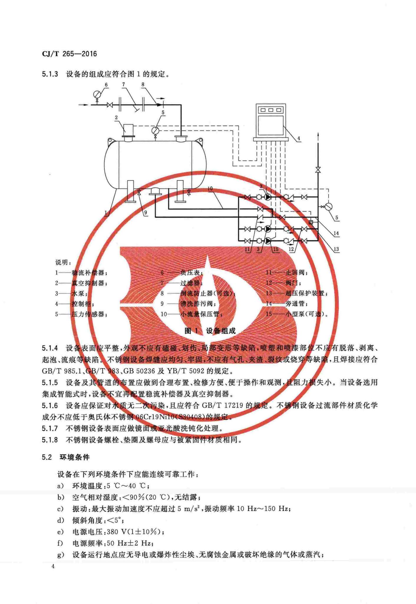 CJ/T265-2016--无负压给水设备