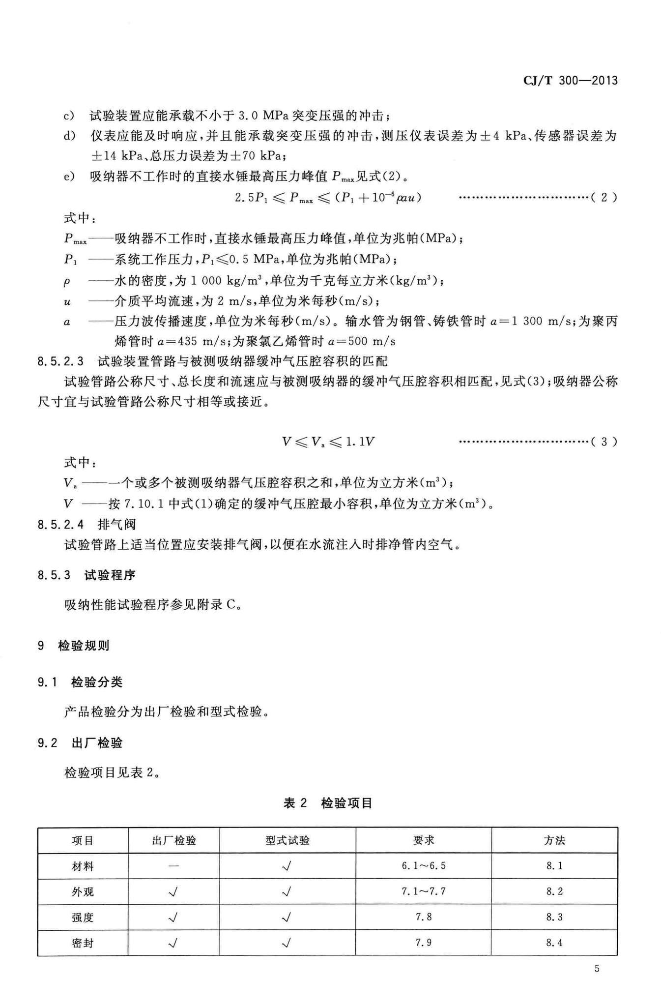 CJ/T300-2013--建筑给水水锤吸纳器