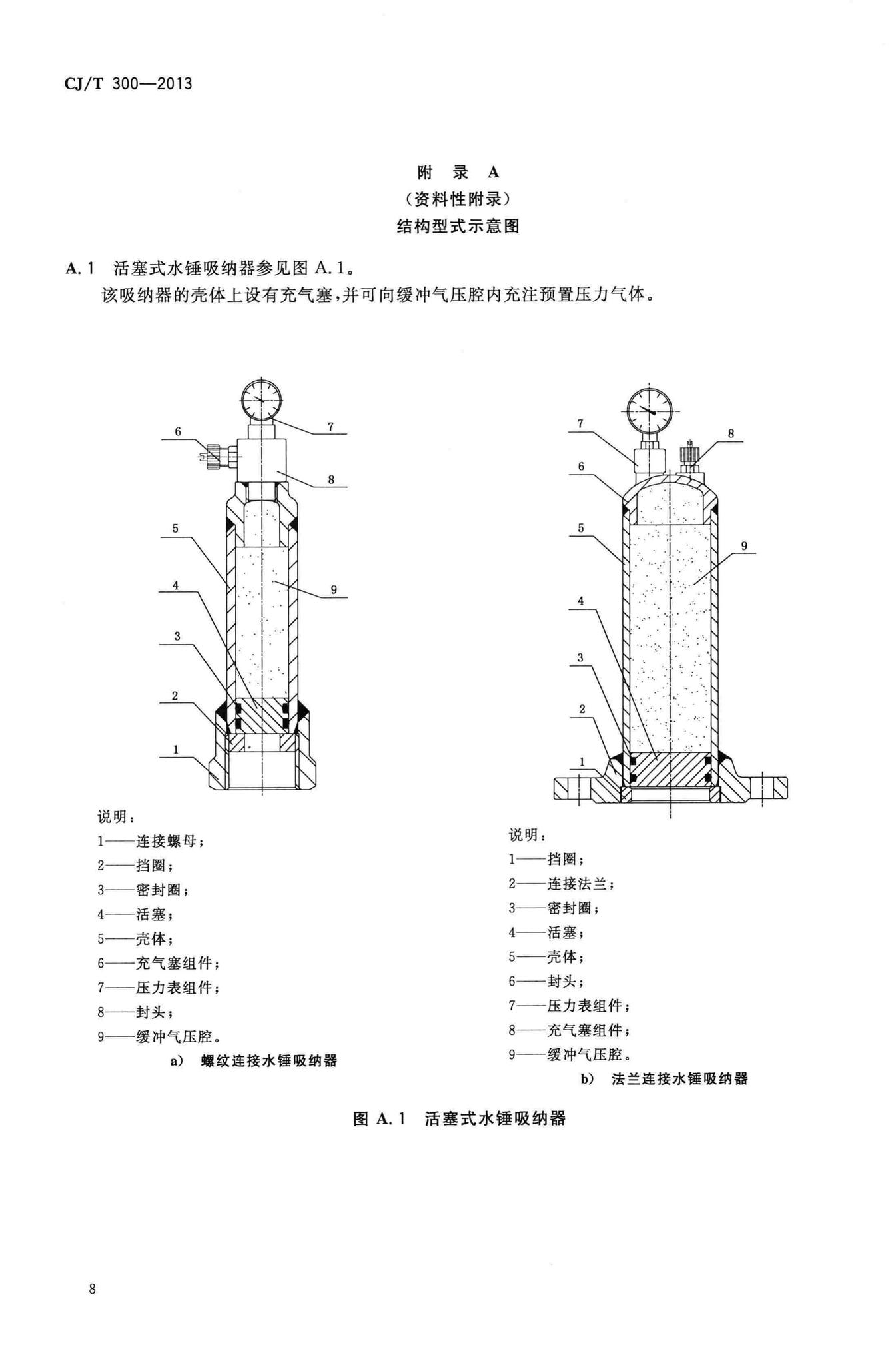 CJ/T300-2013--建筑给水水锤吸纳器