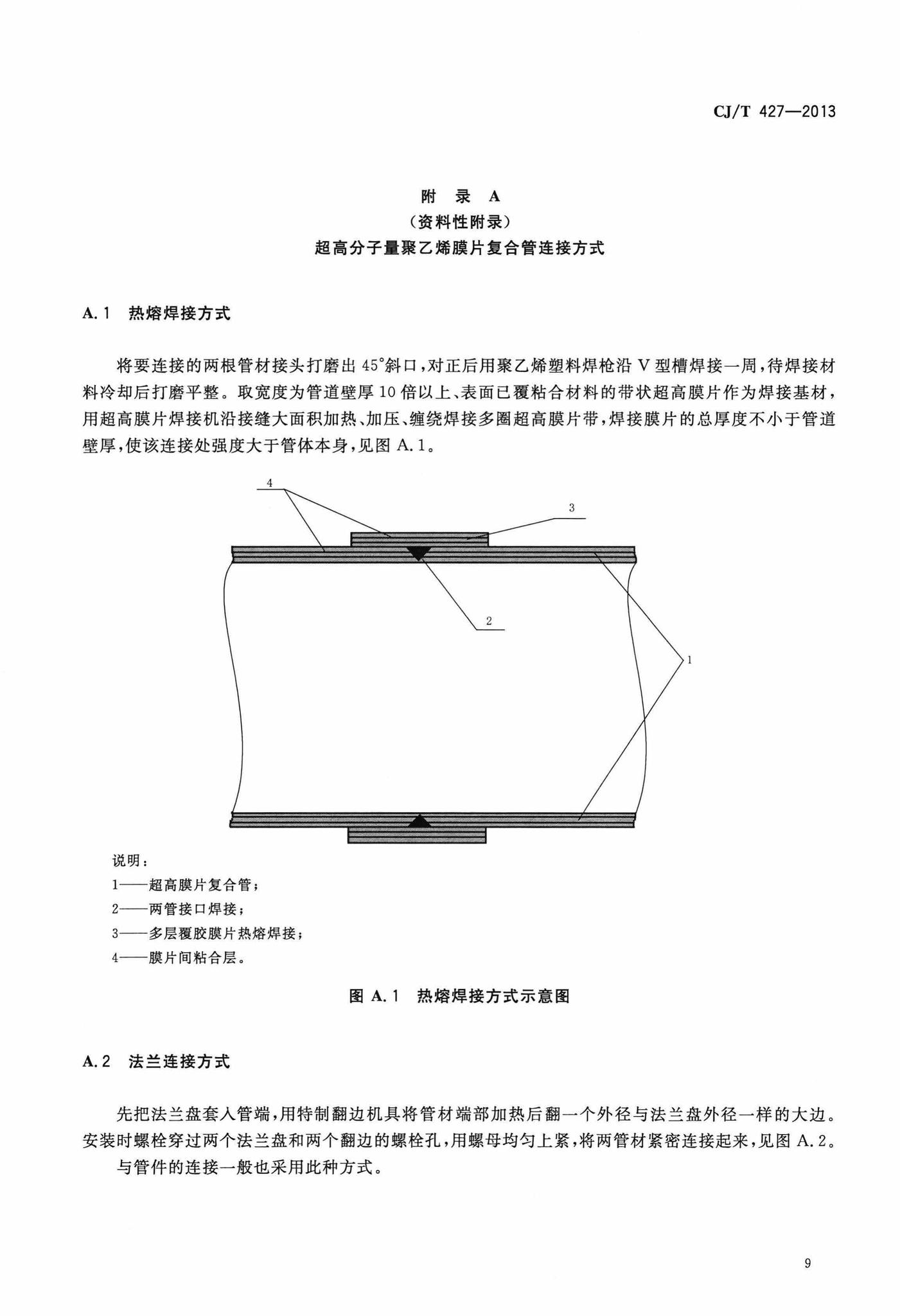 CJ/T427-2013--超高分子量聚乙烯膜片复合管