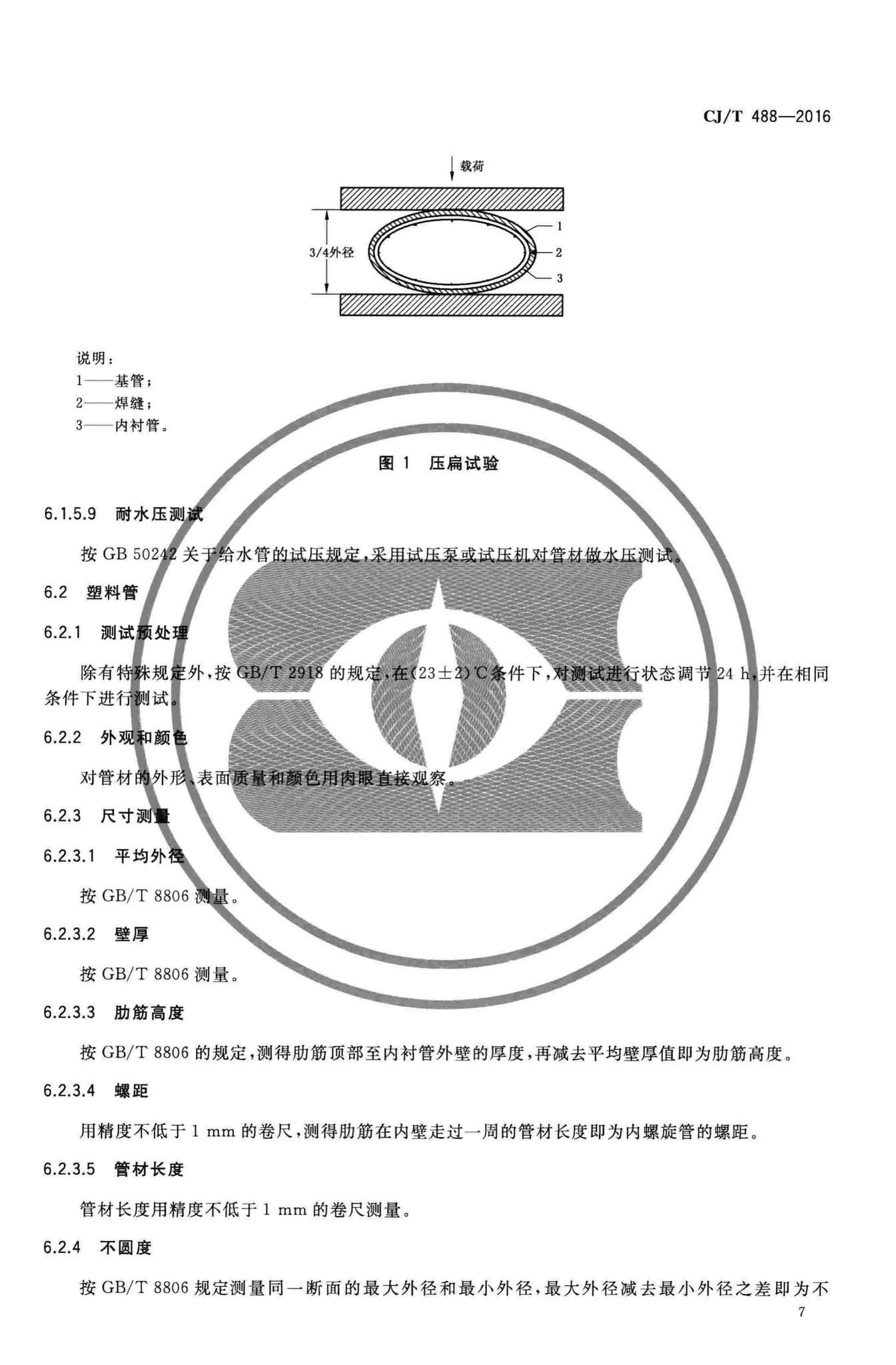 CJ/T488-2016--建筑排水钢塑复合短螺距内螺旋管材