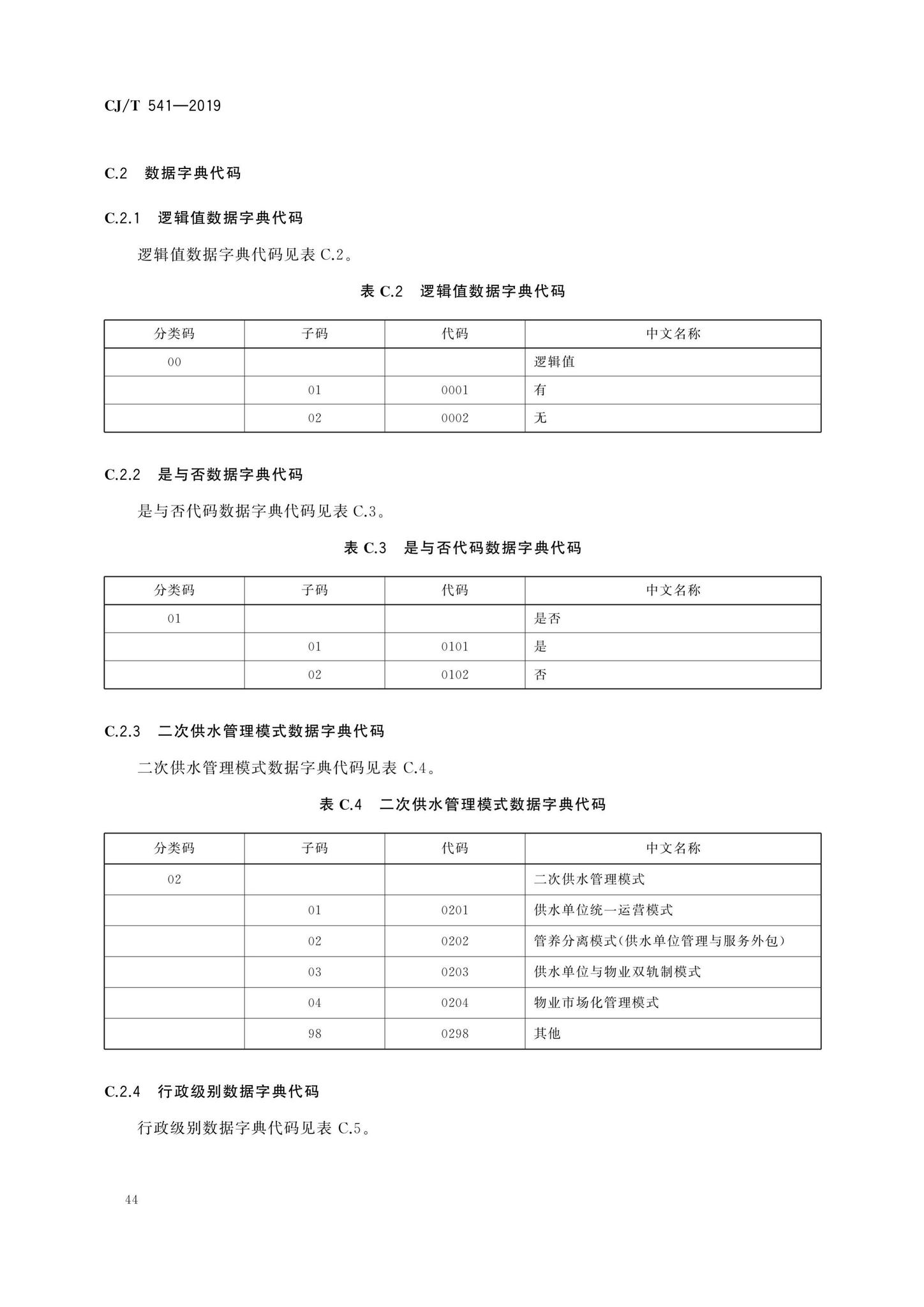 CJ/T541-2019--城镇供水管理信息系统基础信息分类与编码规则