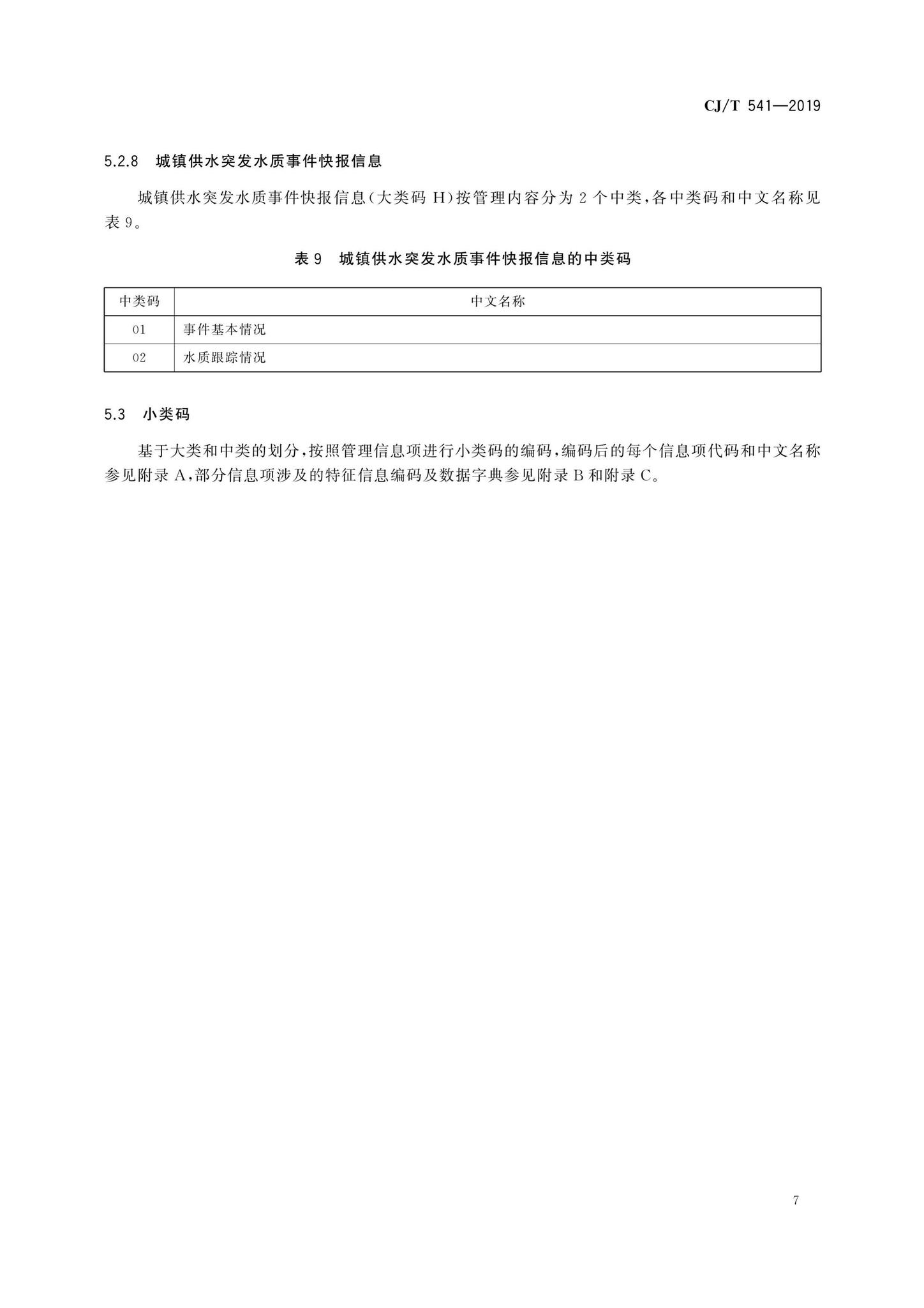 CJ/T541-2019--城镇供水管理信息系统基础信息分类与编码规则