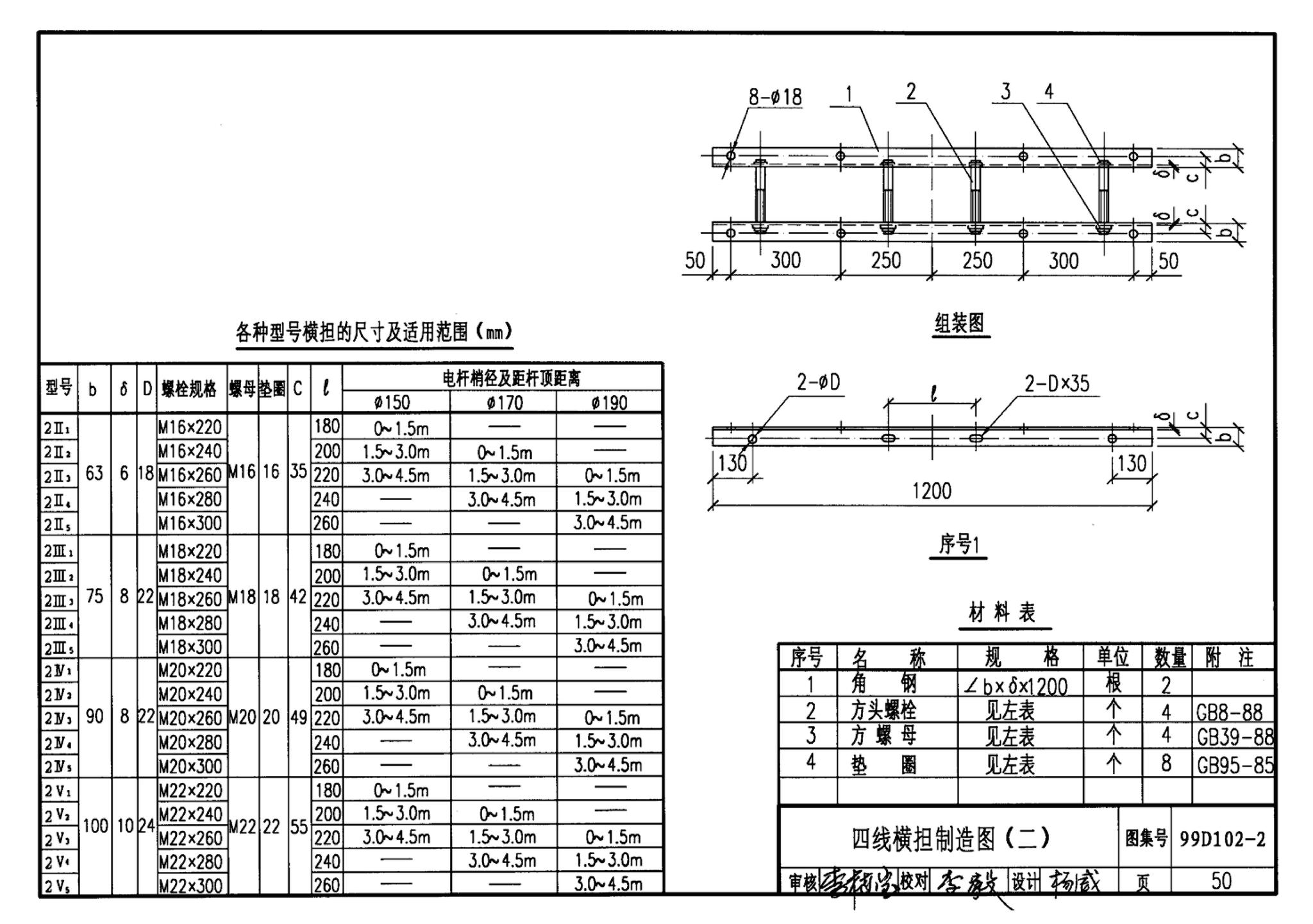 D102-1～2--10kV及以下架空绝缘线路安装（2002年合订本）