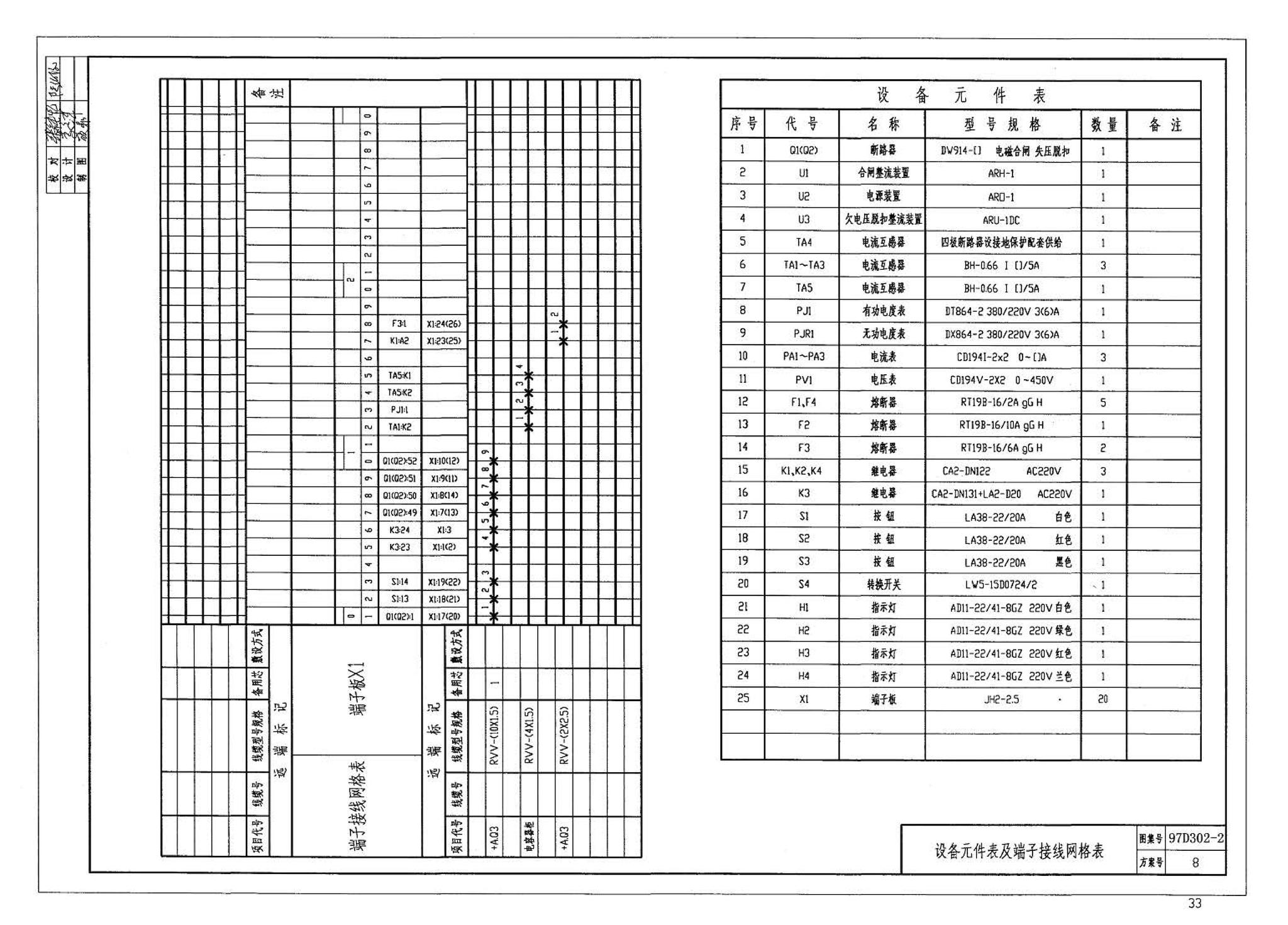 D302-1～3--双电源切换及母线分段控制接线图（2002年合订本）