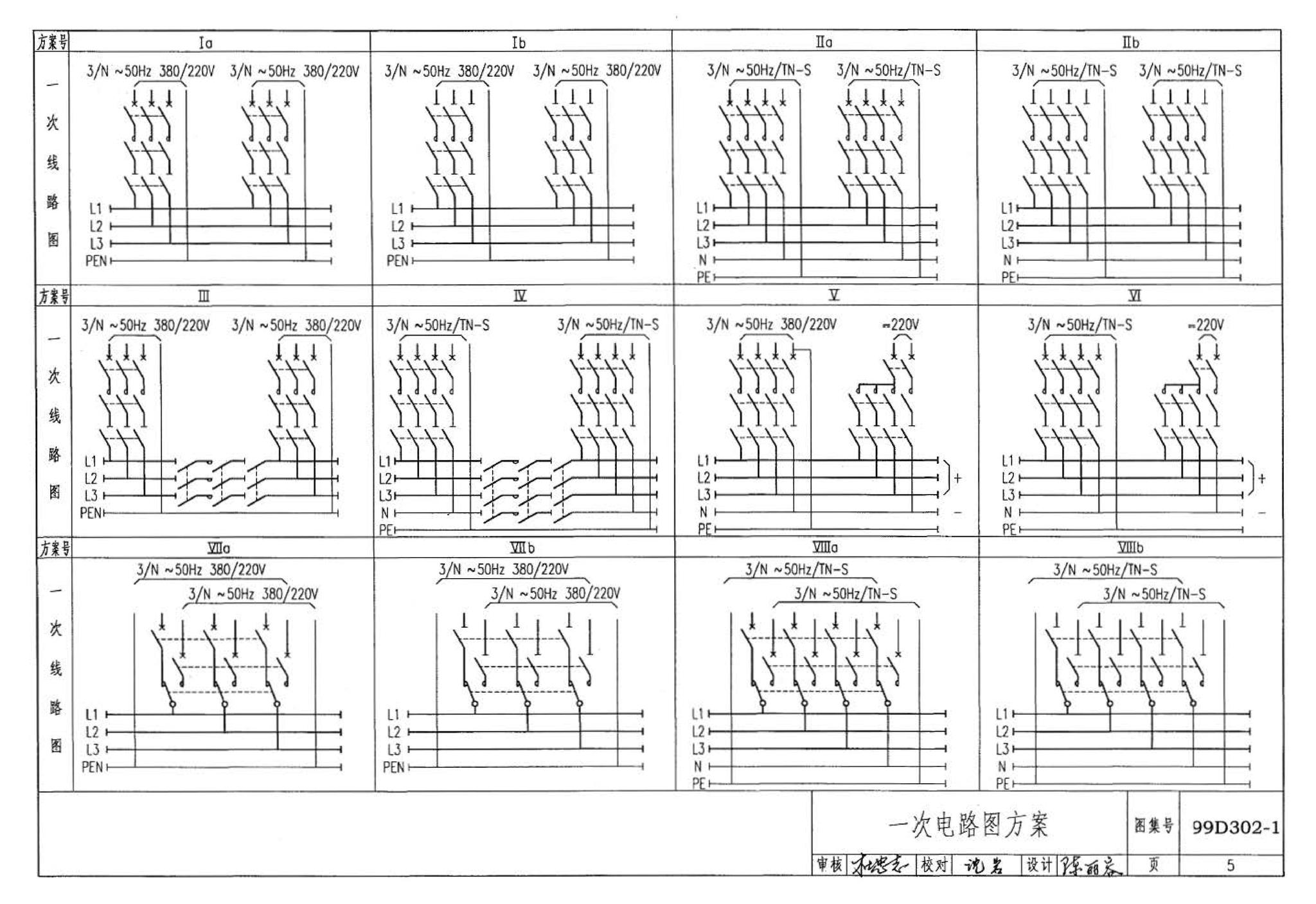 D302-1～3--双电源切换及母线分段控制接线图（2002年合订本）