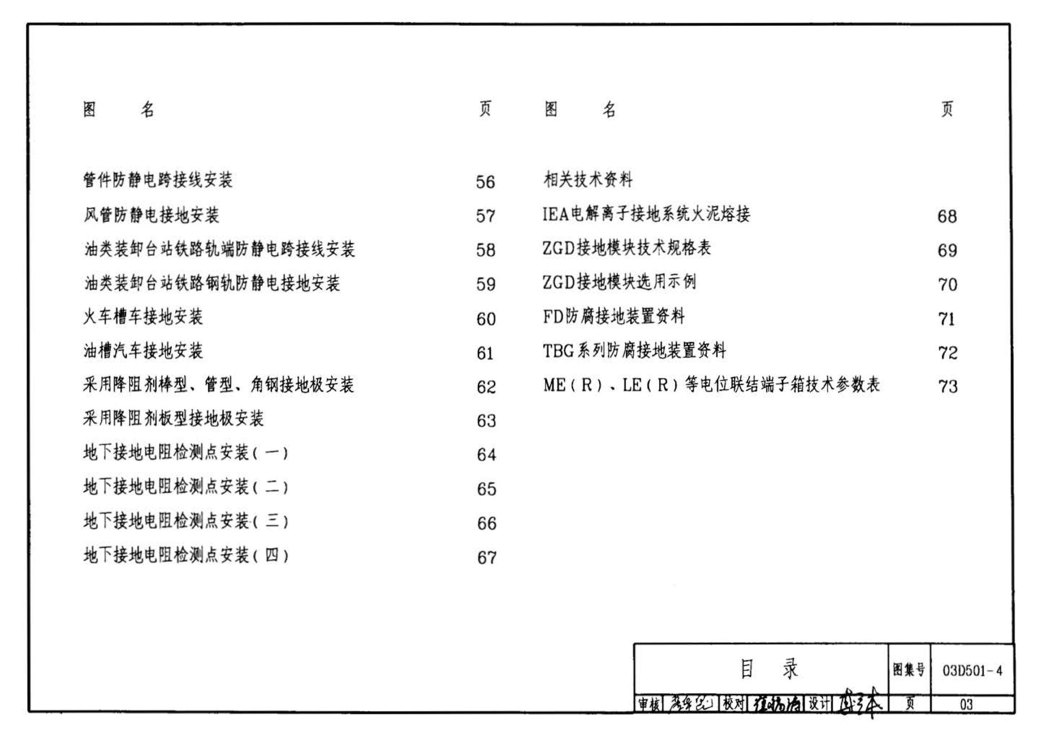 D501-1～4--防雷与接地安装（2003年合订本）（含99D501-1图集2003、2007年局部修改版）