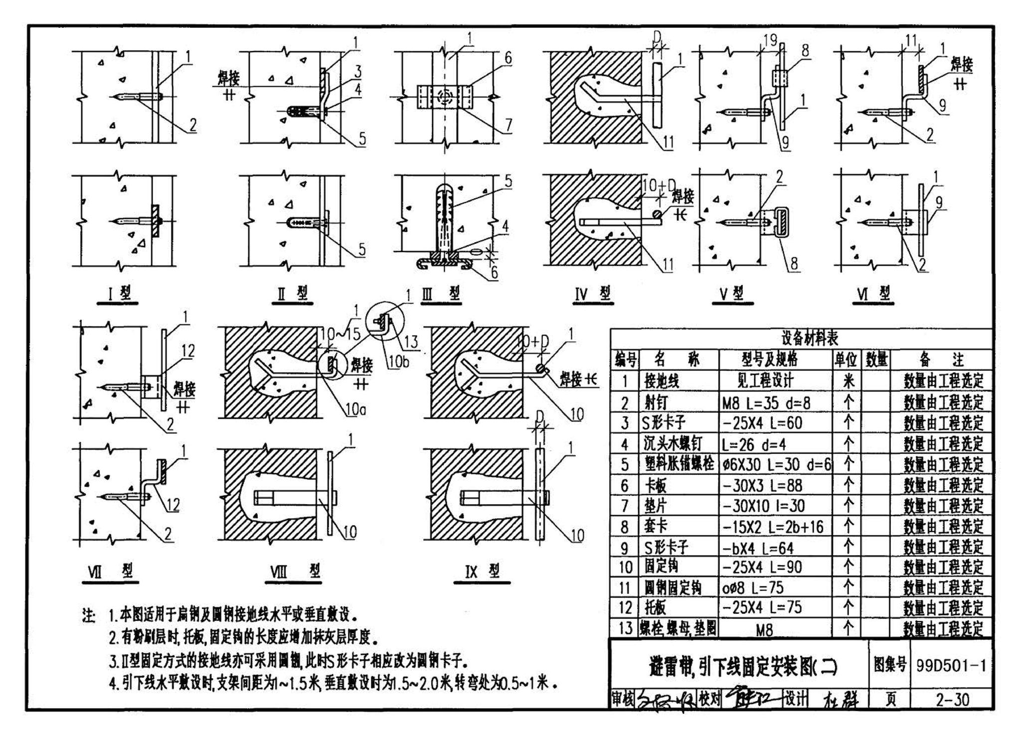 D501-1～4--防雷与接地安装（2003年合订本）（含99D501-1图集2003、2007年局部修改版）