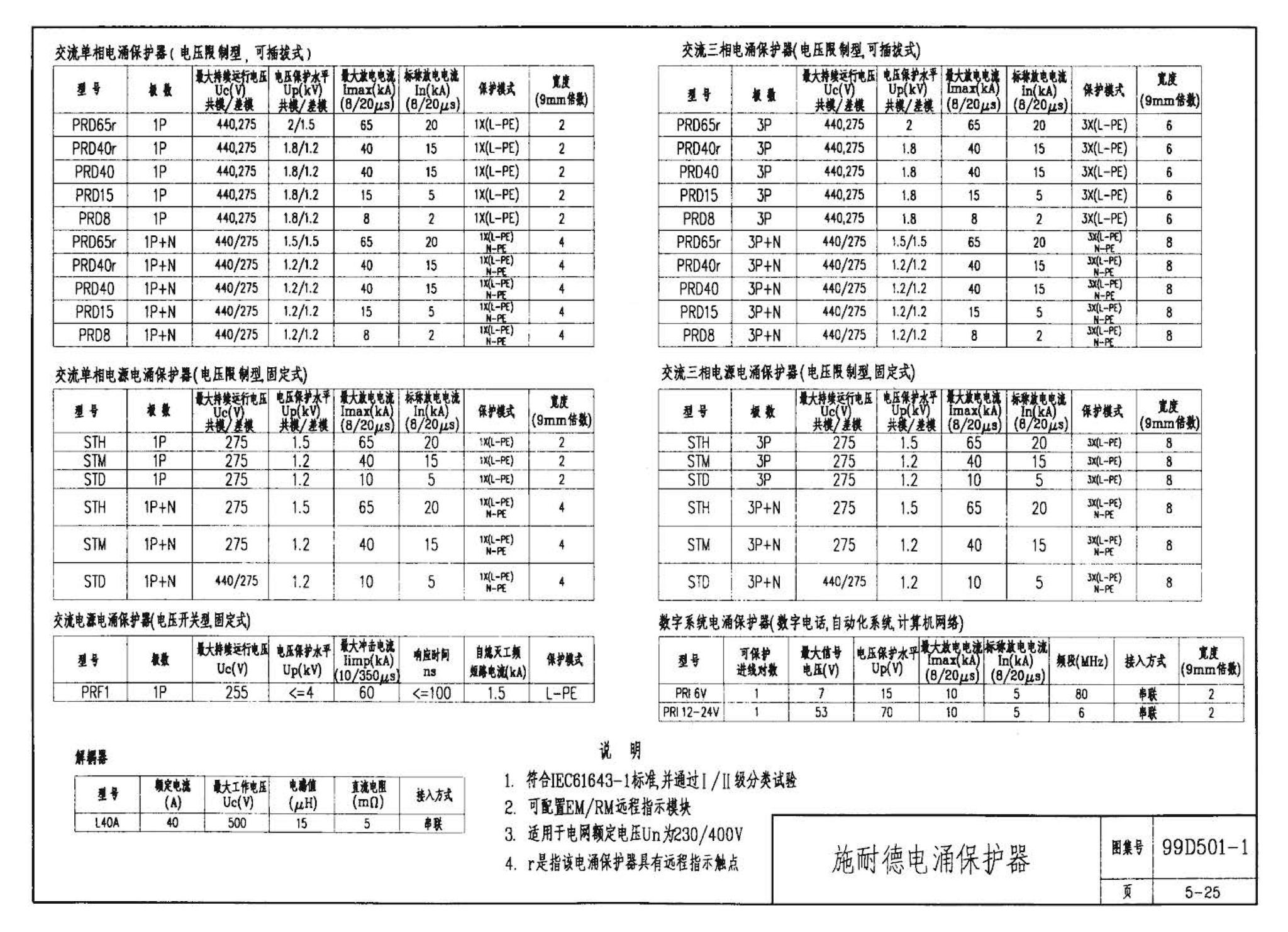 D501-1～4--防雷与接地安装（2003年合订本）（含99D501-1图集2003、2007年局部修改版）