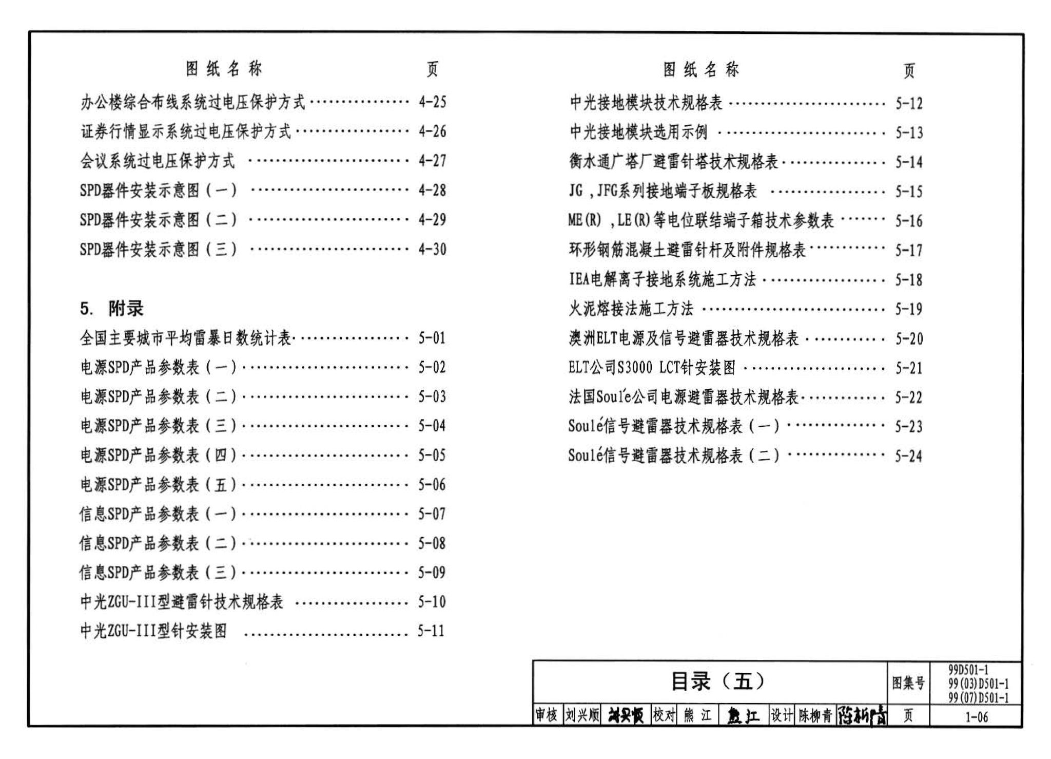 D501-1～4--防雷与接地安装（2003年合订本）（含99D501-1图集2003、2007年局部修改版）