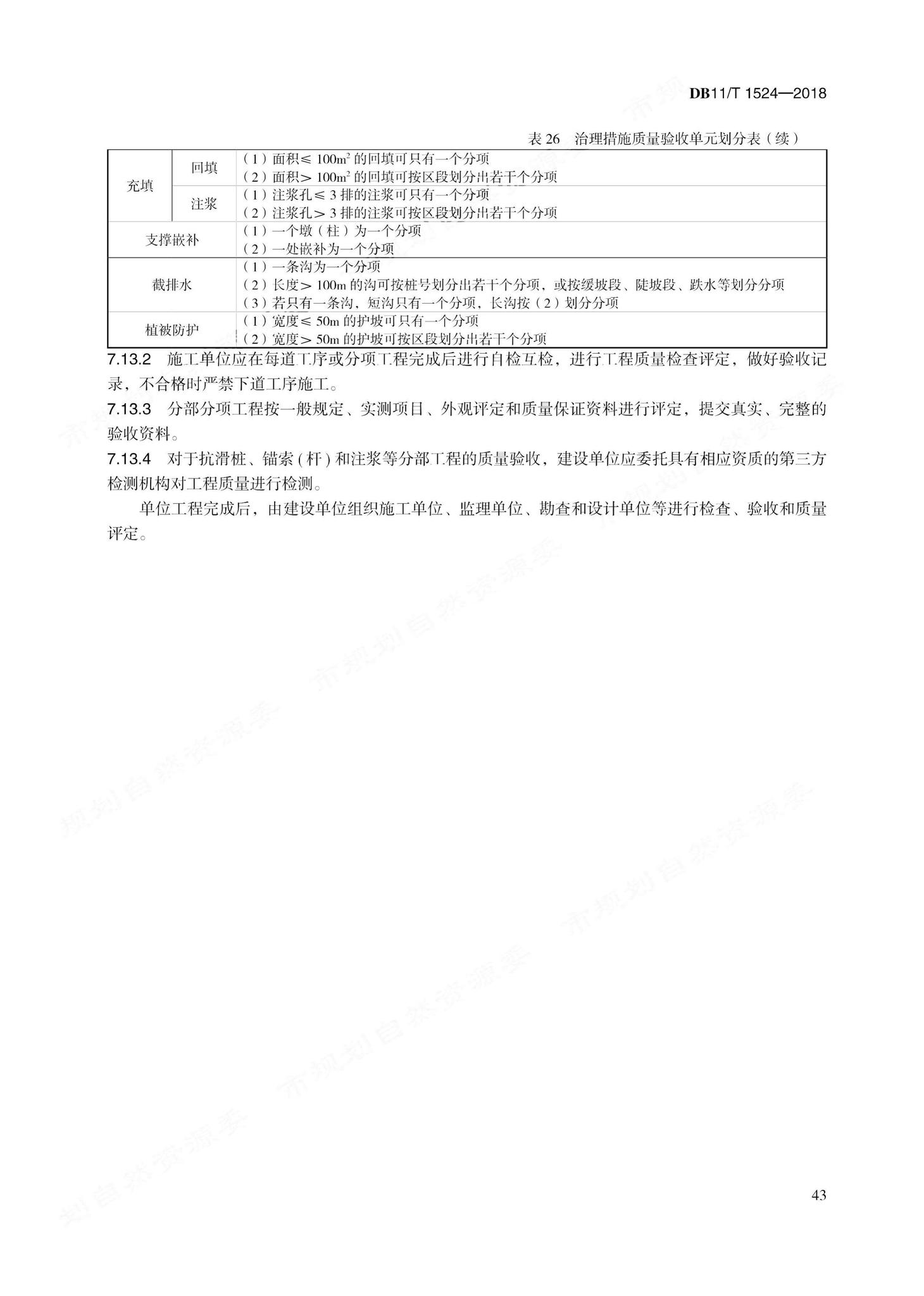 DB11/T1524-2018--地质灾害治理工程实施技术规范