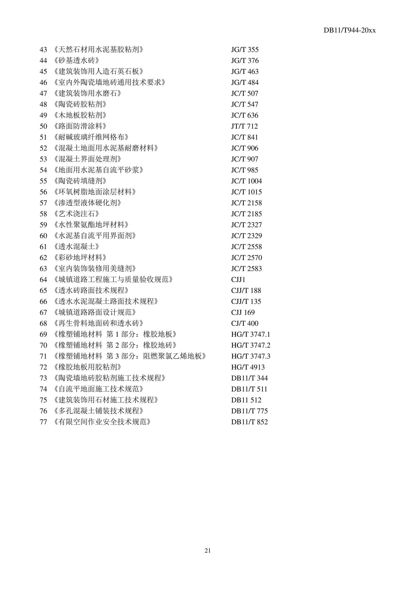 DB11/T944-2022--地面工程防滑施工及验收规程