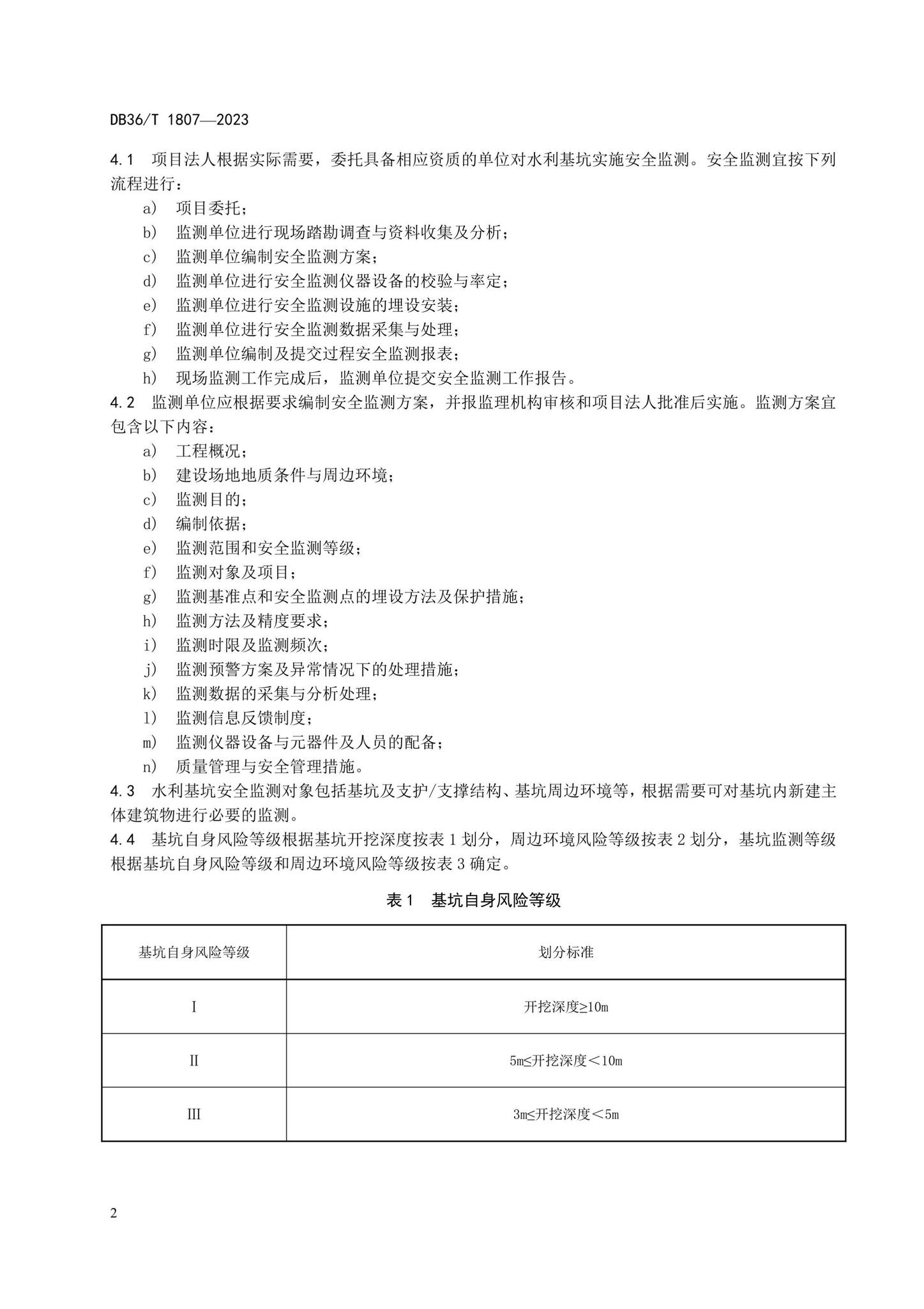 DB36/T1807-2023--水利水电工程基坑安全监测技术规程
