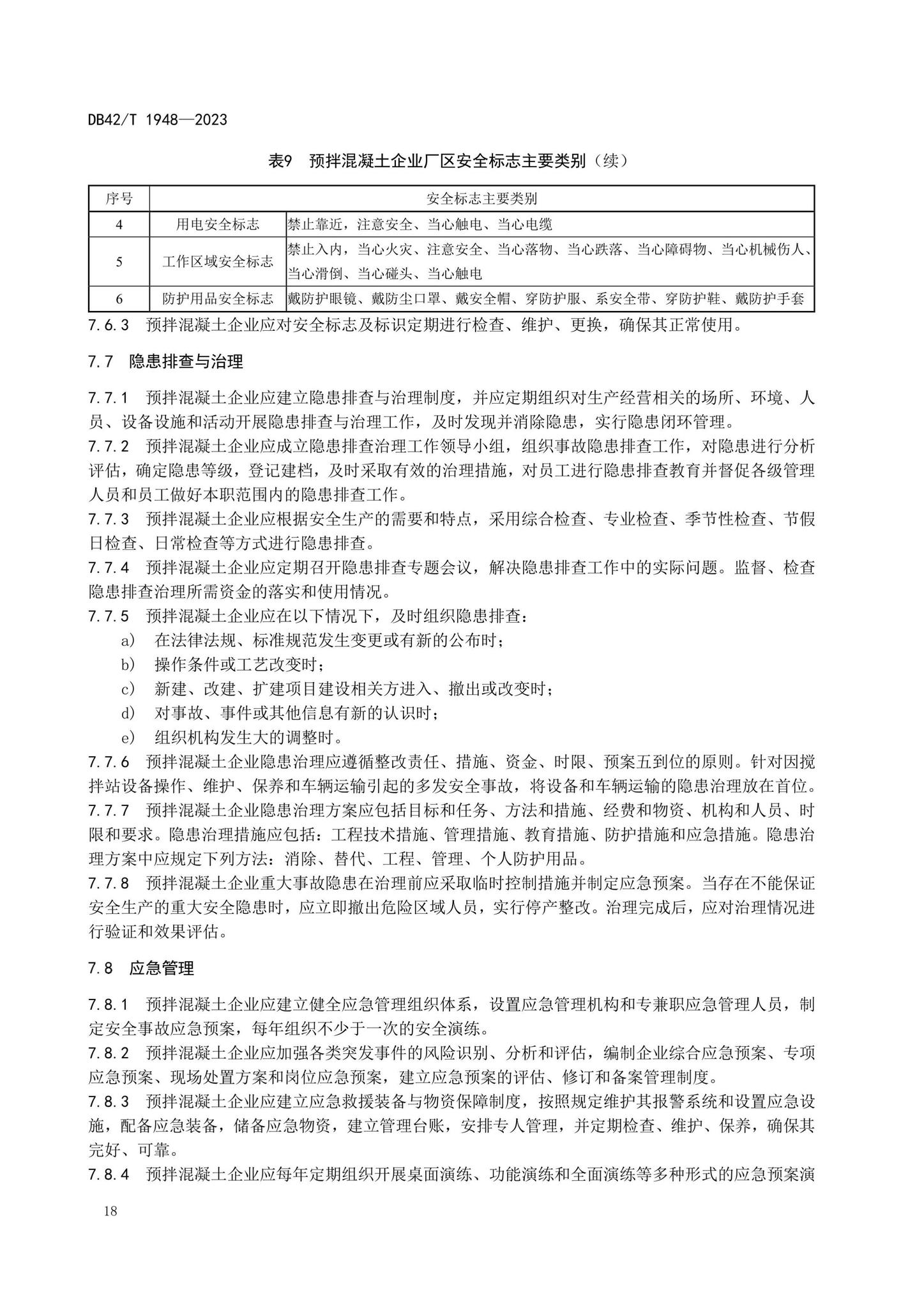 DB42/T1948-2023--预拌混凝土标准化生产管理规程