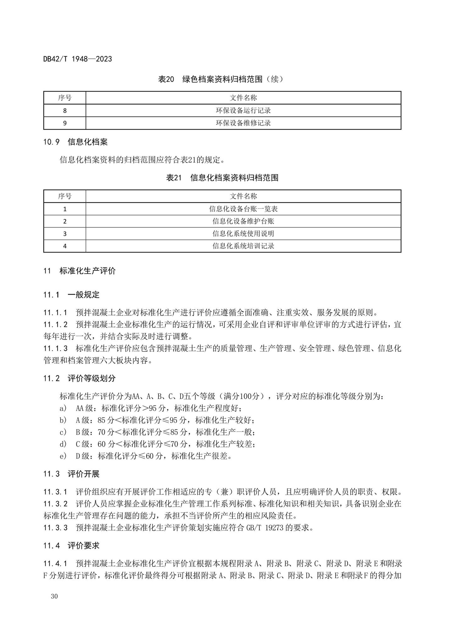 DB42/T1948-2023--预拌混凝土标准化生产管理规程