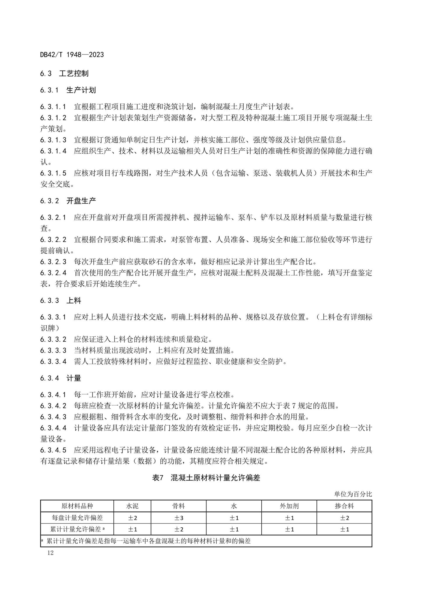 DB42/T1948-2023--预拌混凝土标准化生产管理规程