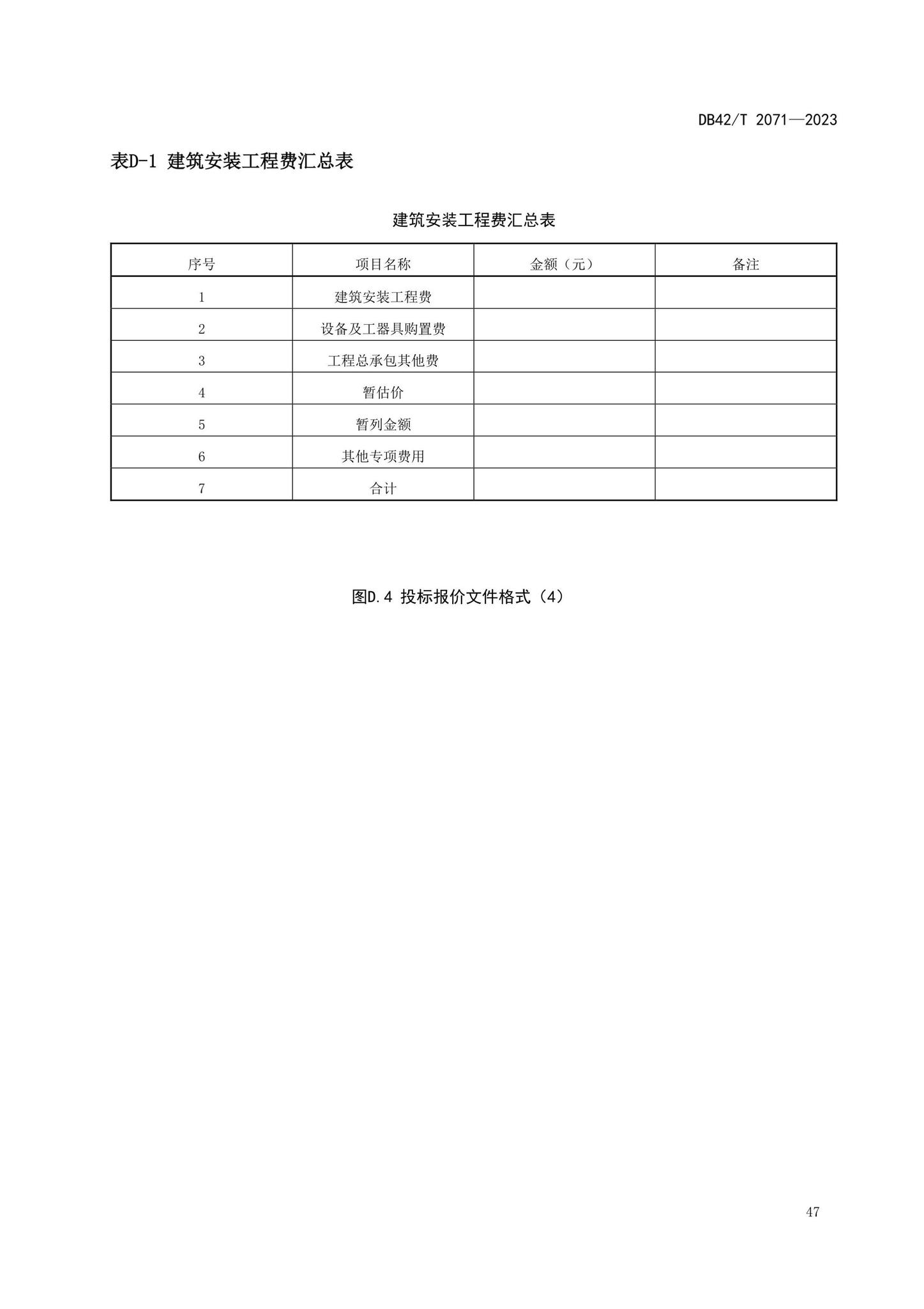 DB42/T2071-2023--建设项目工程总承包计价规程