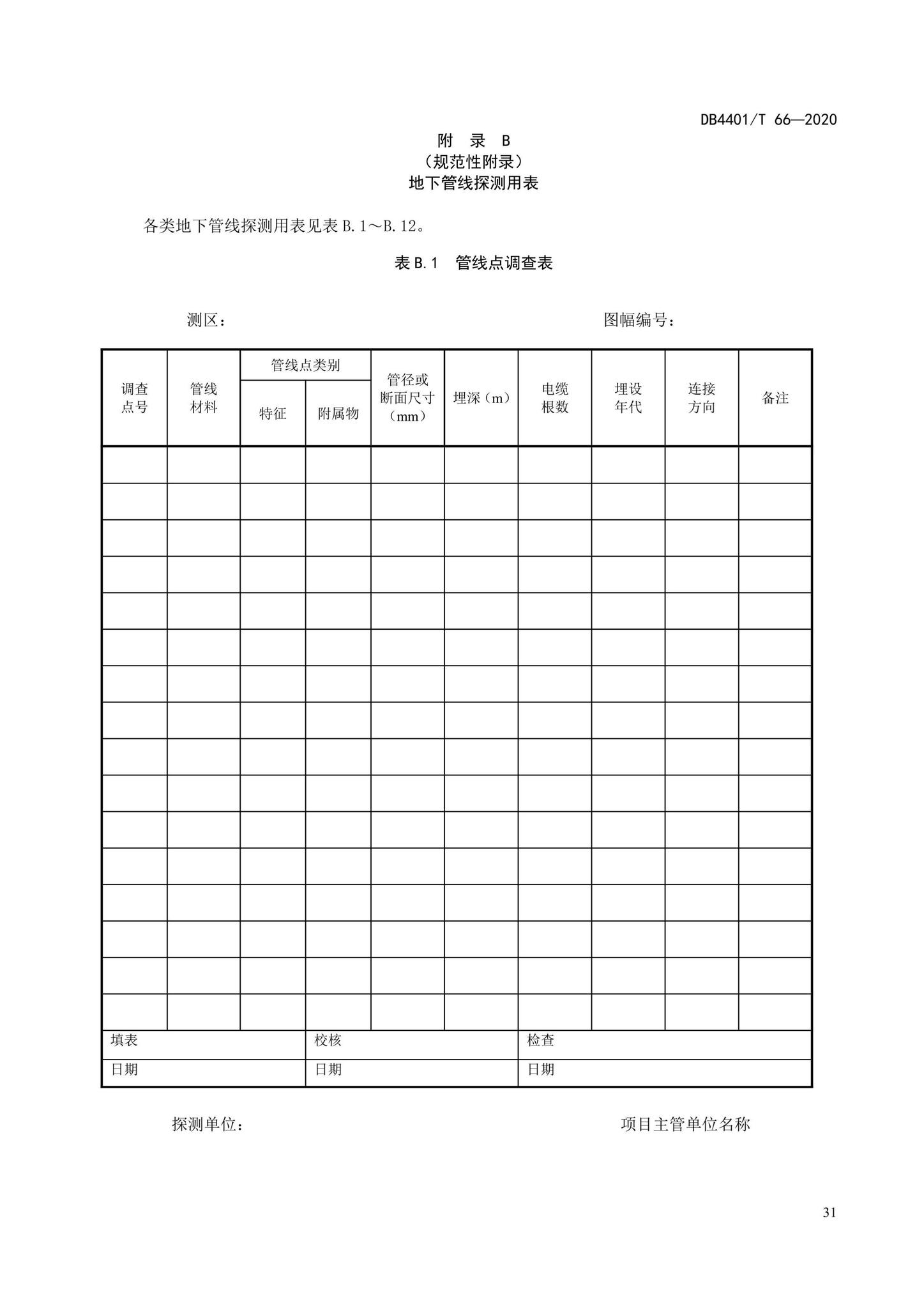 DB4401/T66-2020--地下管线探测技术规程