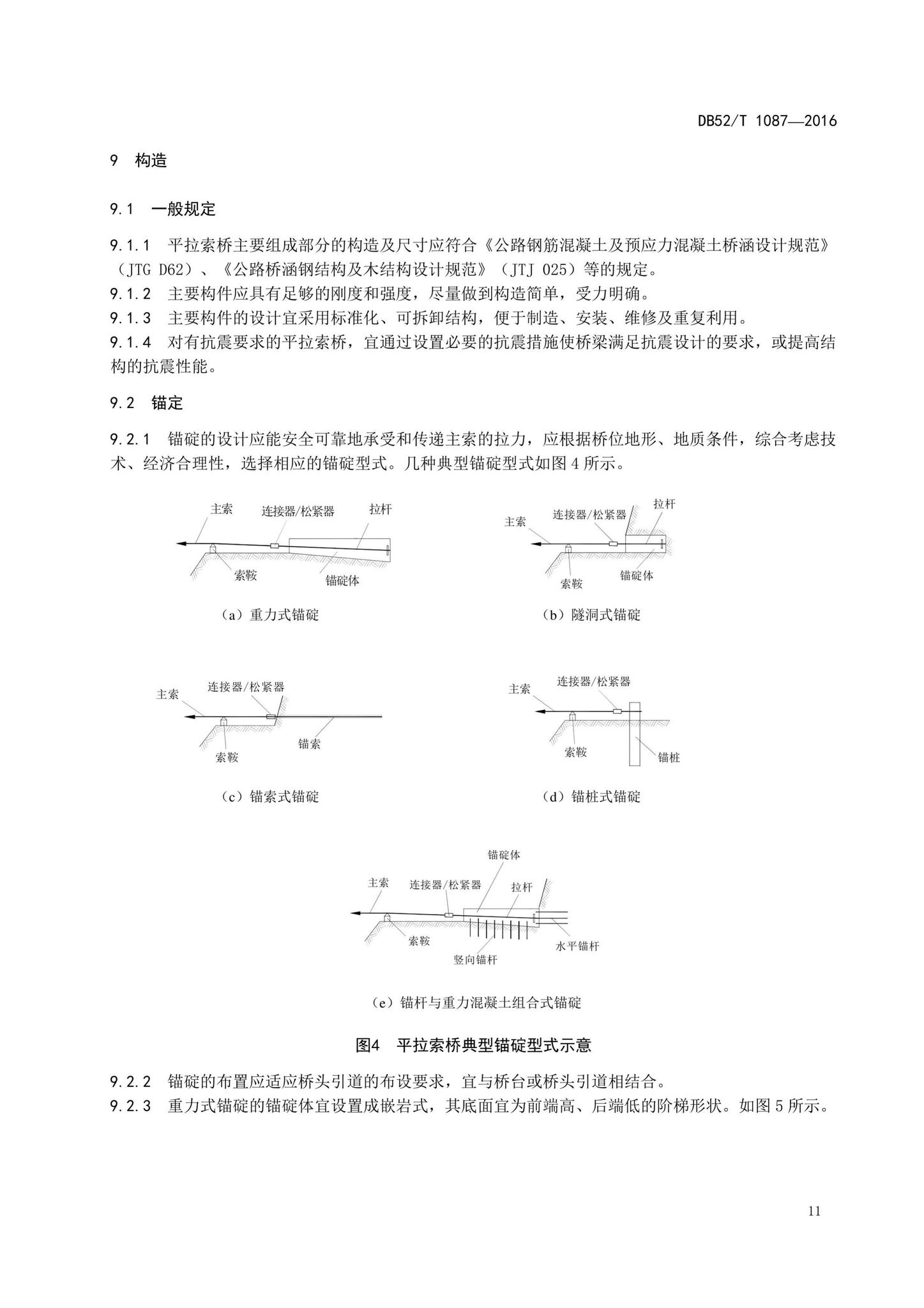 DB52/T1087-2016--平拉索桥设计规范