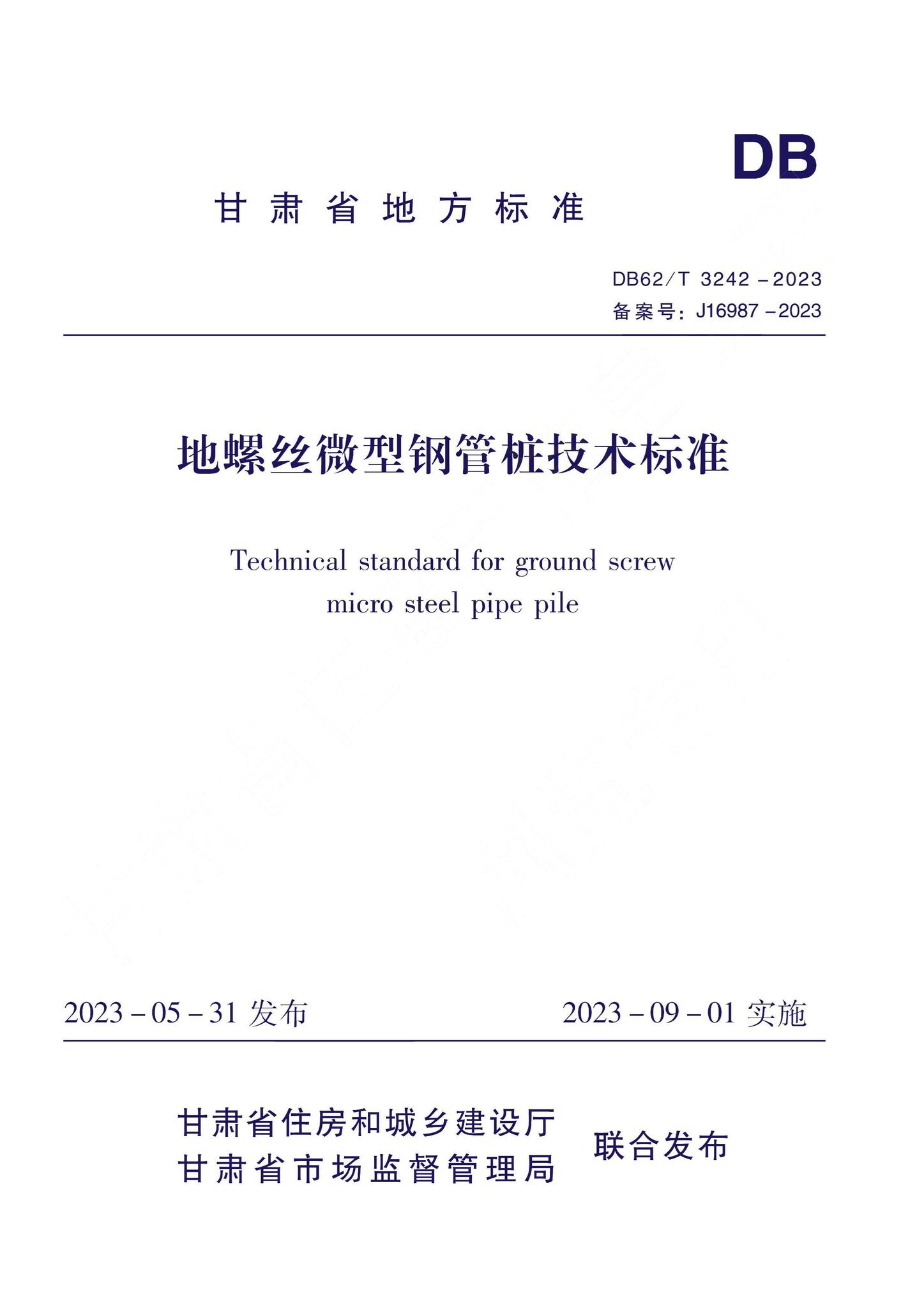 DB62/T3242-2023--地螺丝微型钢管桩技术标准