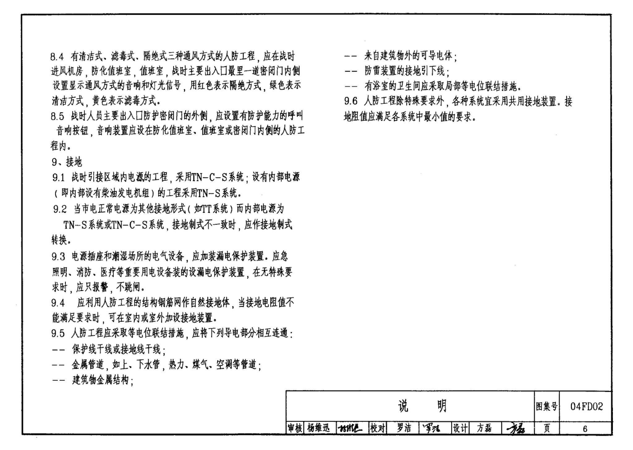 FD01～02(2004年合订本)--防空地下室电气设计(2004年合订本)