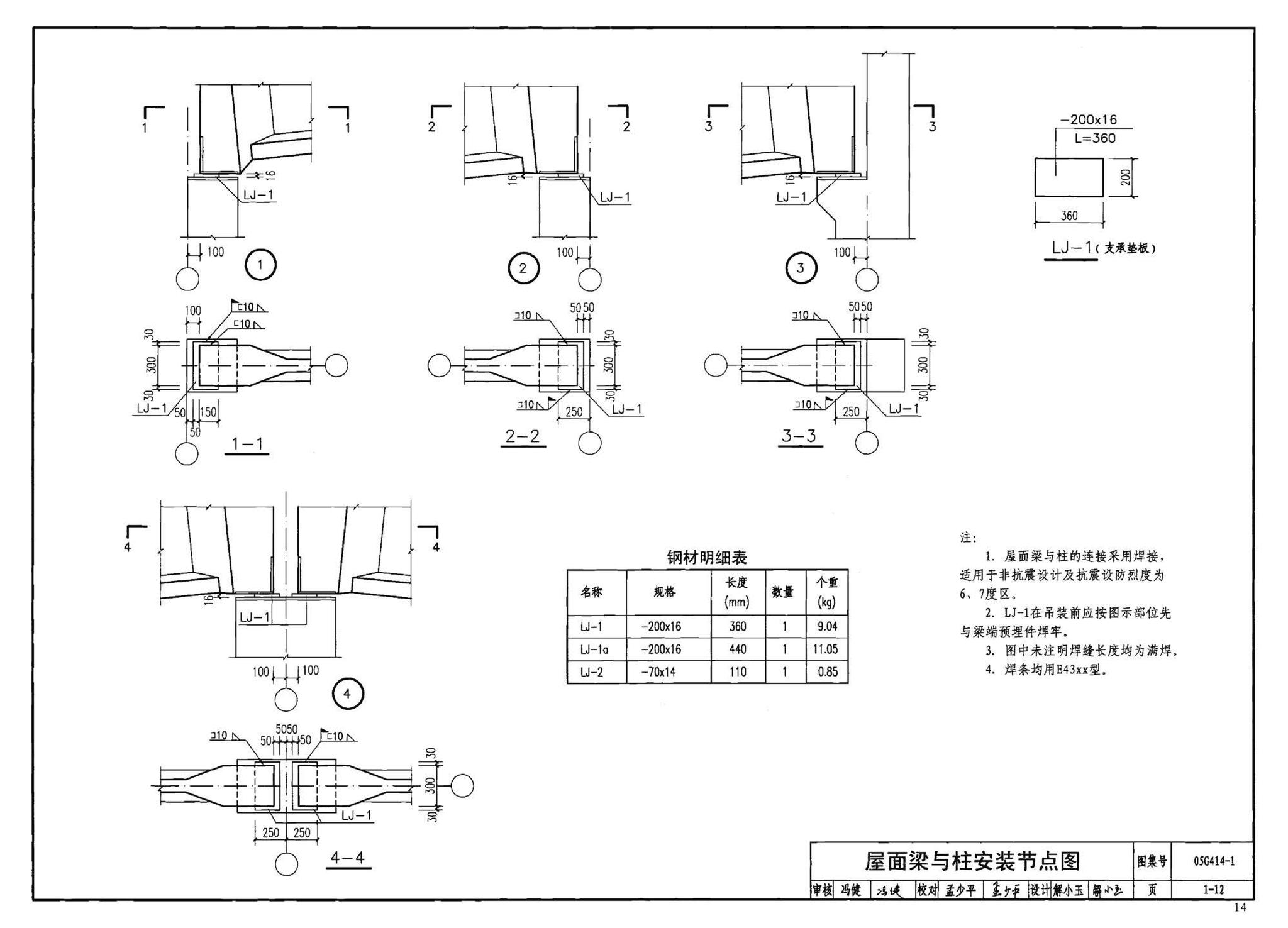 G414-1～5--预应力混凝土工字形屋面梁（2005年合订本）