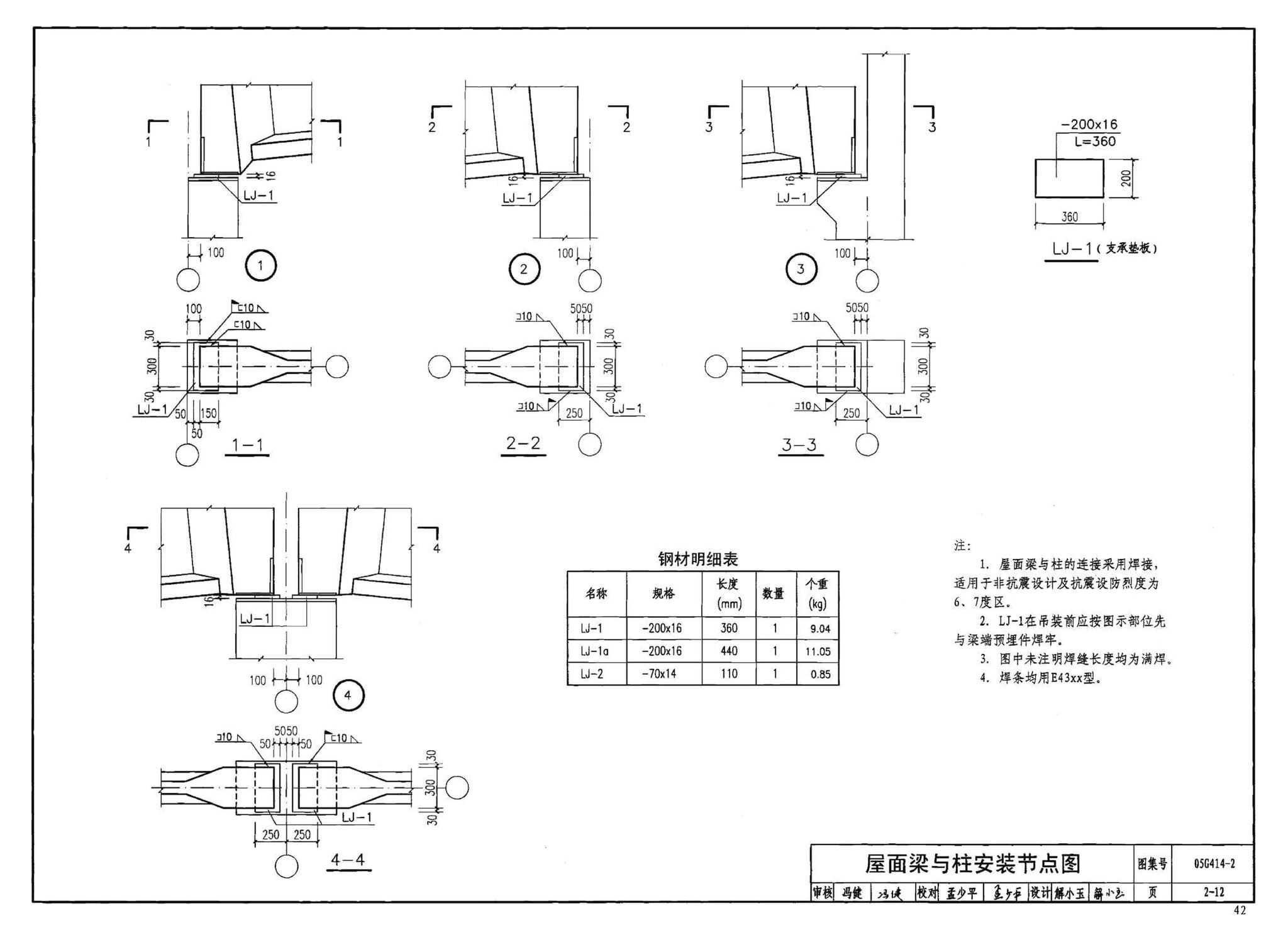 G414-1～5--预应力混凝土工字形屋面梁（2005年合订本）