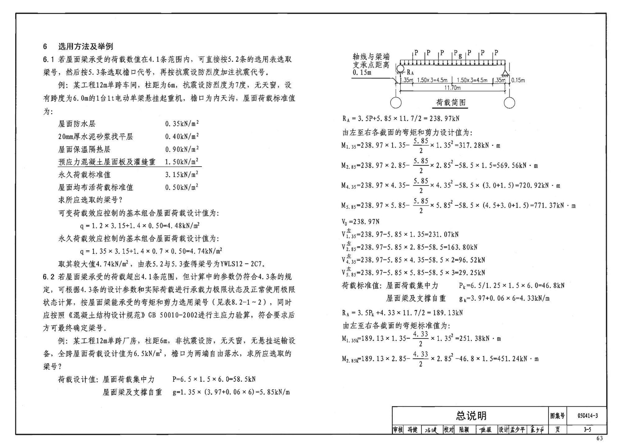 G414-1～5--预应力混凝土工字形屋面梁（2005年合订本）