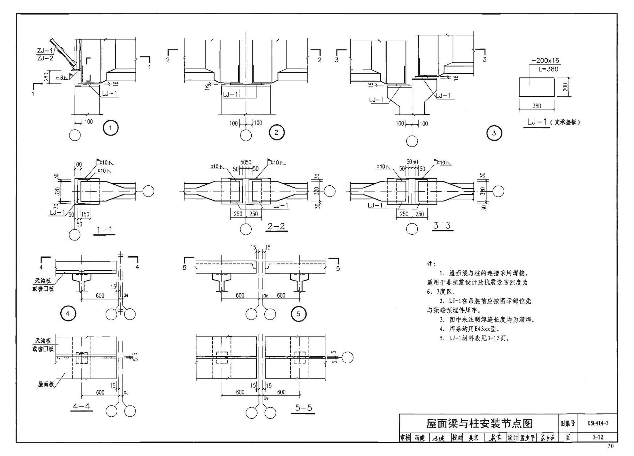 G414-1～5--预应力混凝土工字形屋面梁（2005年合订本）