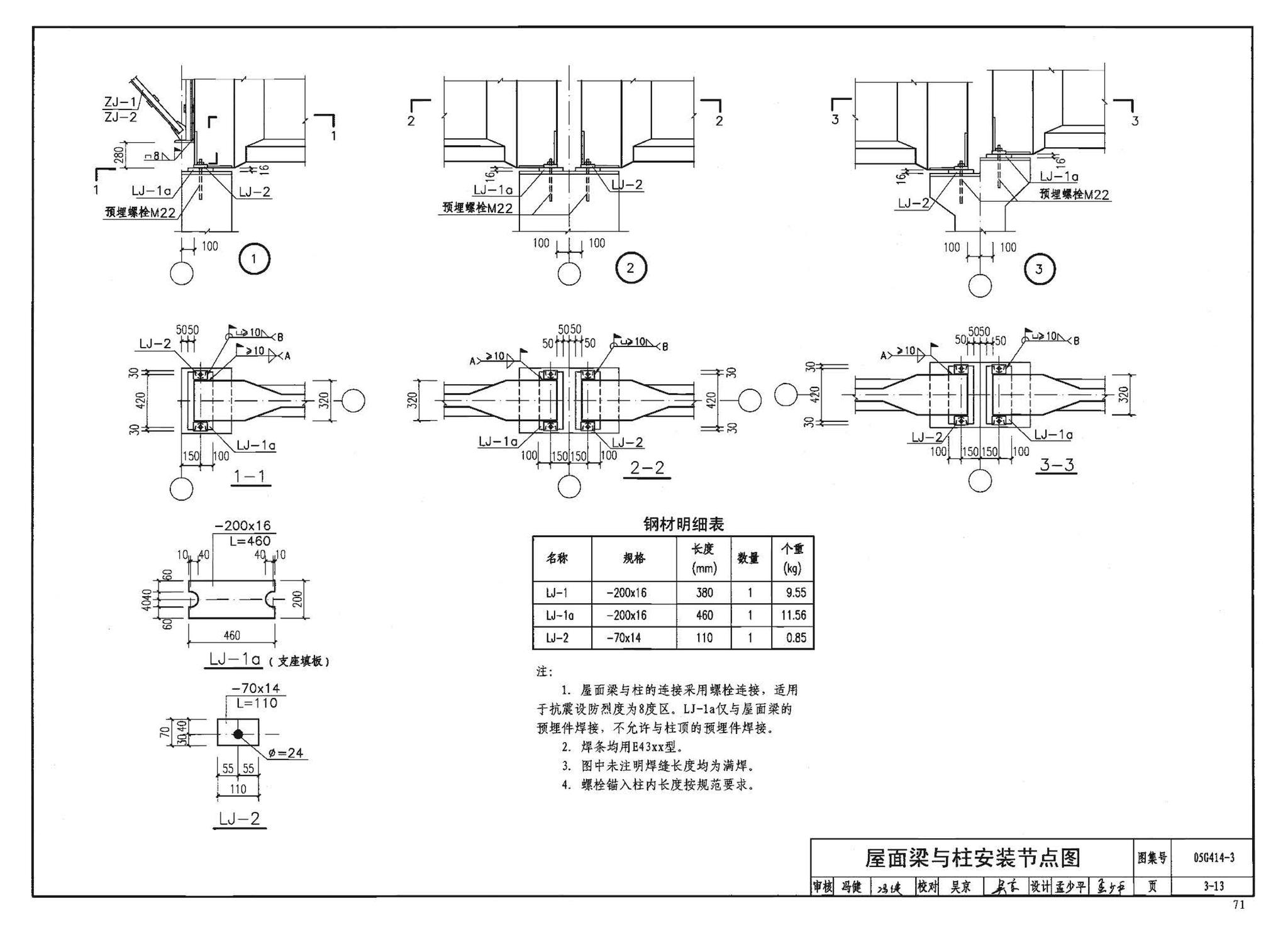 G414-1～5--预应力混凝土工字形屋面梁（2005年合订本）