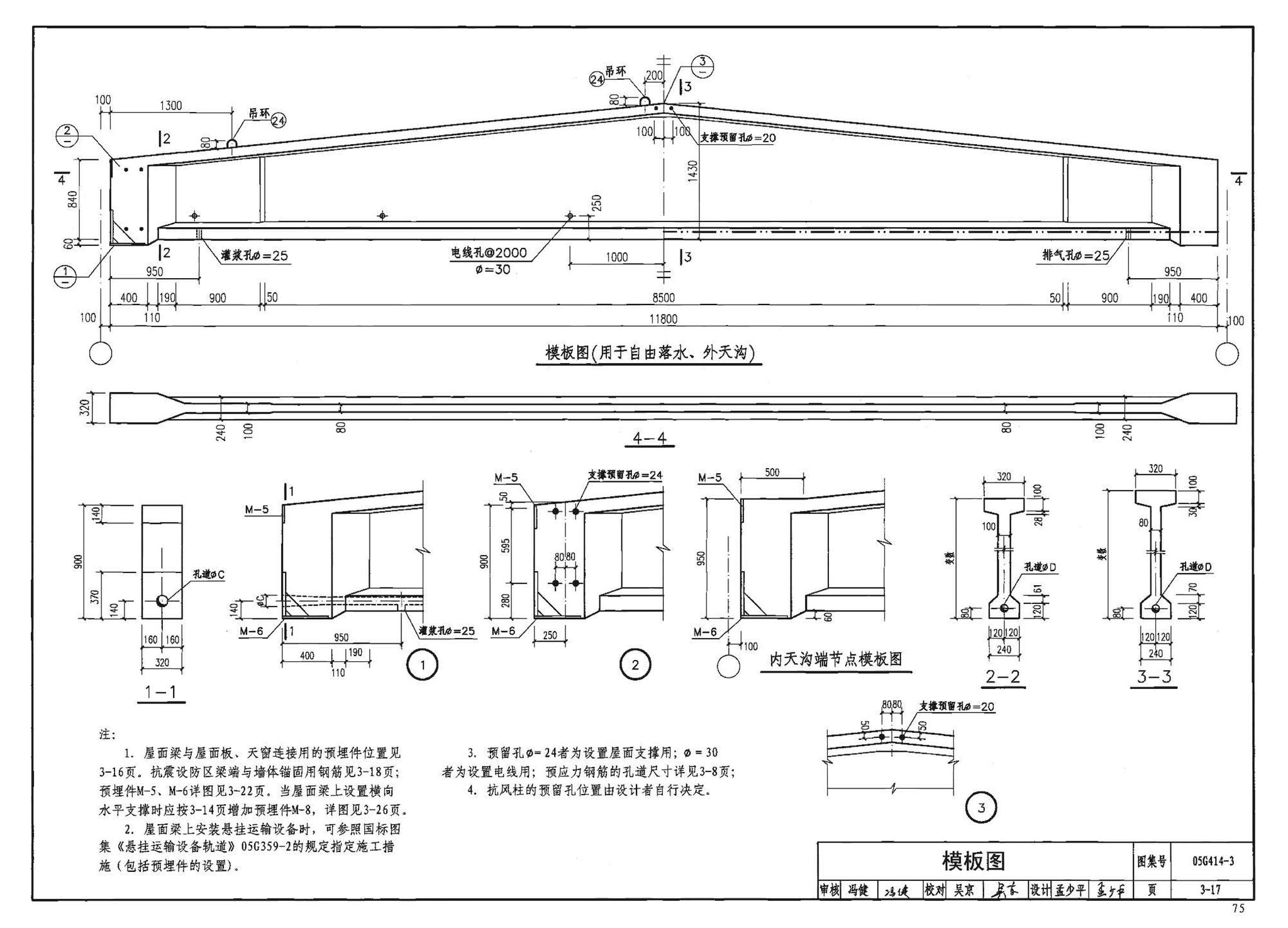 G414-1～5--预应力混凝土工字形屋面梁（2005年合订本）