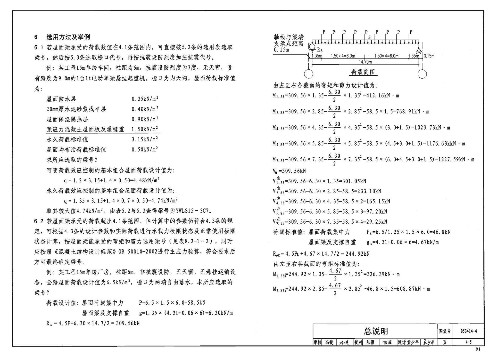 G414-1～5--预应力混凝土工字形屋面梁（2005年合订本）