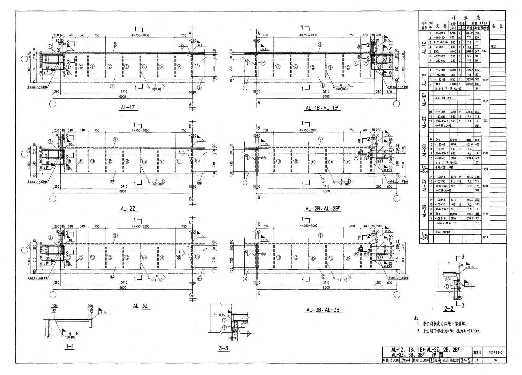 G514-2～3--12m实腹式钢吊车梁 中级工作制(A4～A5) Q235、345钢（2005年合订本）