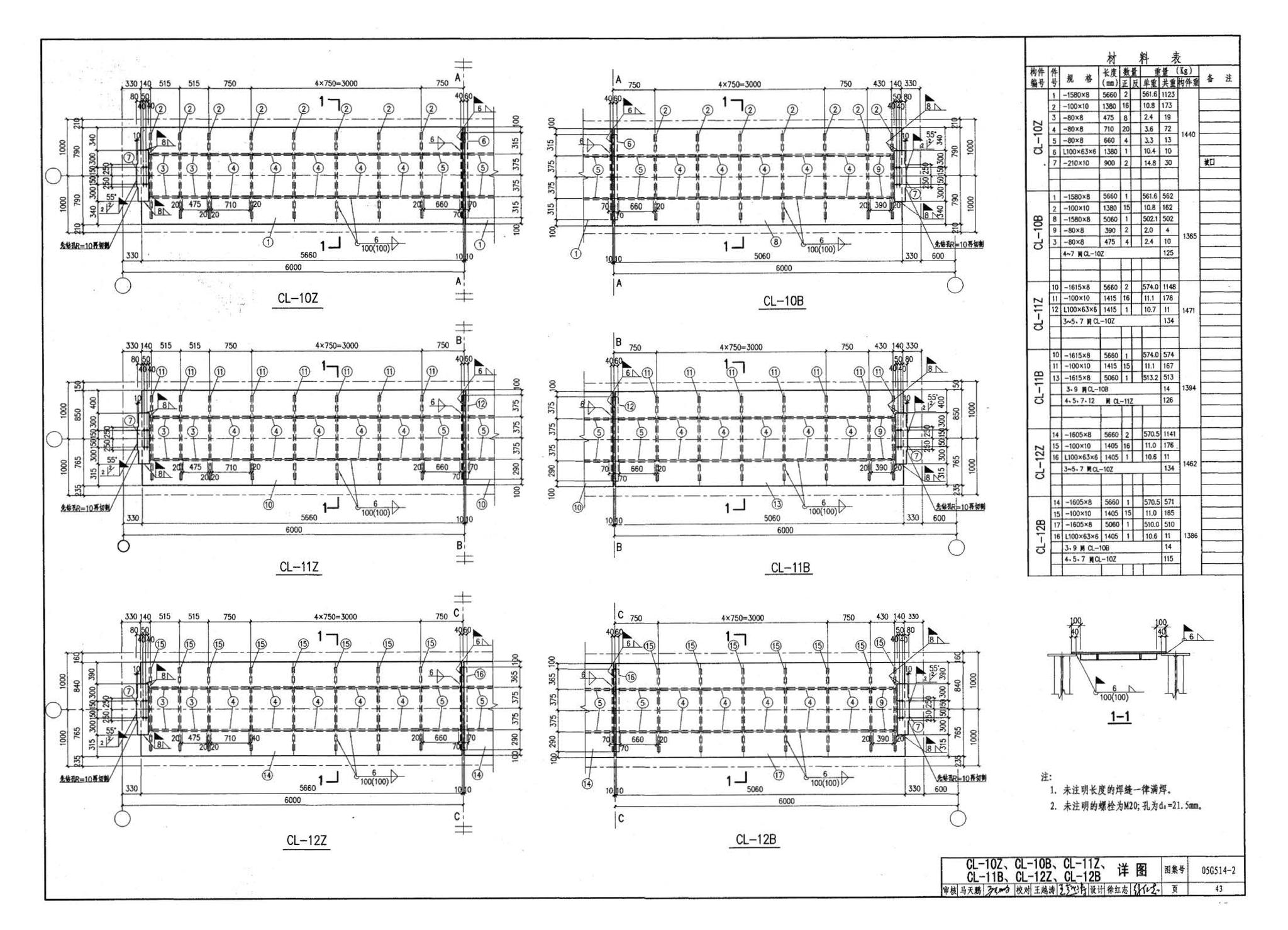 G514-2～3--12m实腹式钢吊车梁 中级工作制(A4～A5) Q235、345钢（2005年合订本）