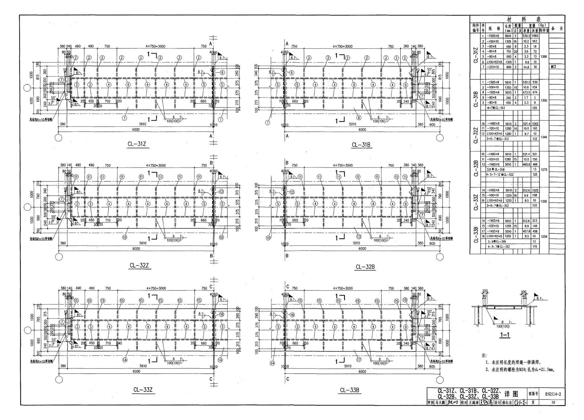 G514-2～3--12m实腹式钢吊车梁 中级工作制(A4～A5) Q235、345钢（2005年合订本）