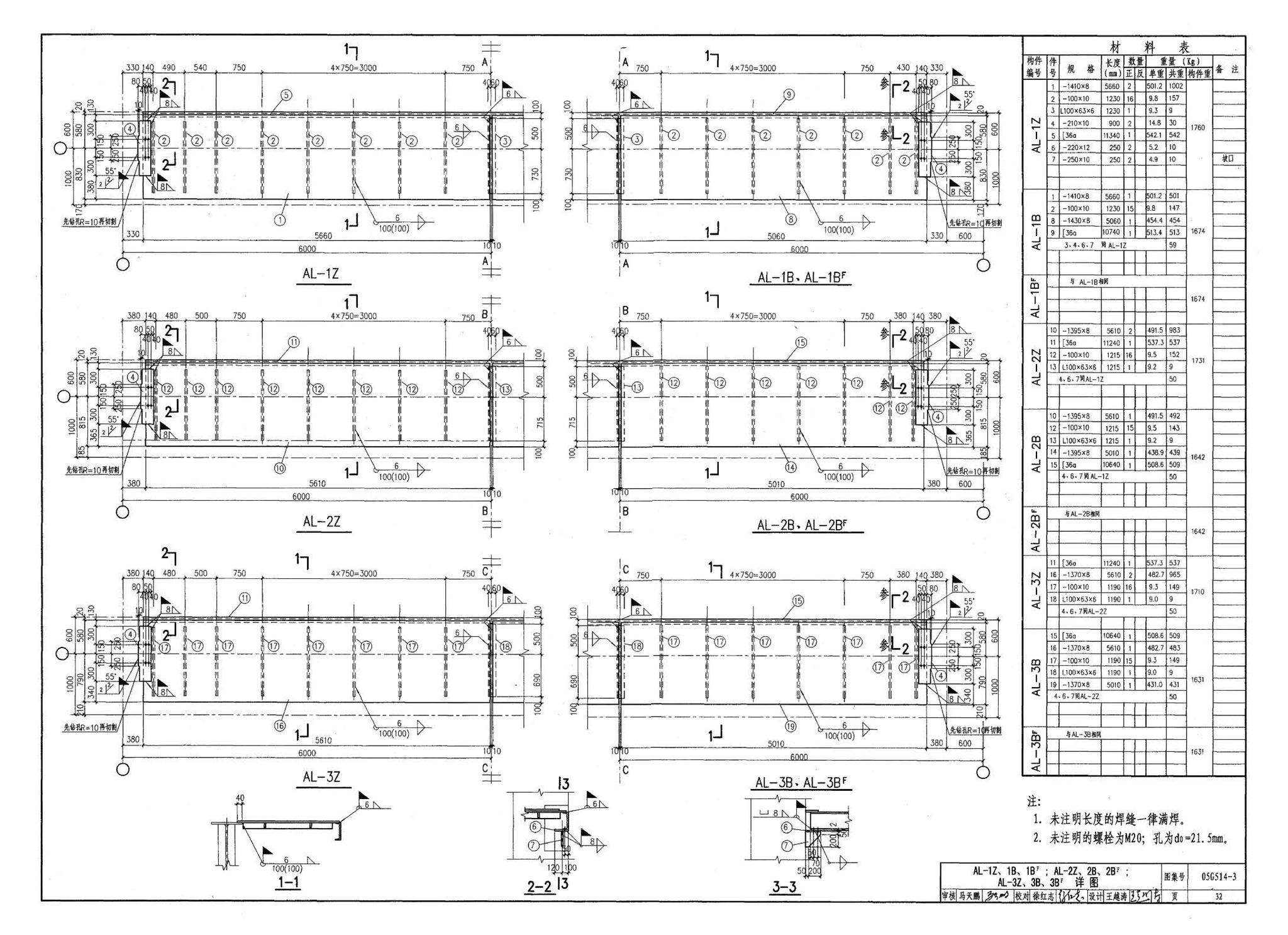 G514-2～3--12m实腹式钢吊车梁 中级工作制(A4～A5) Q235、345钢（2005年合订本）