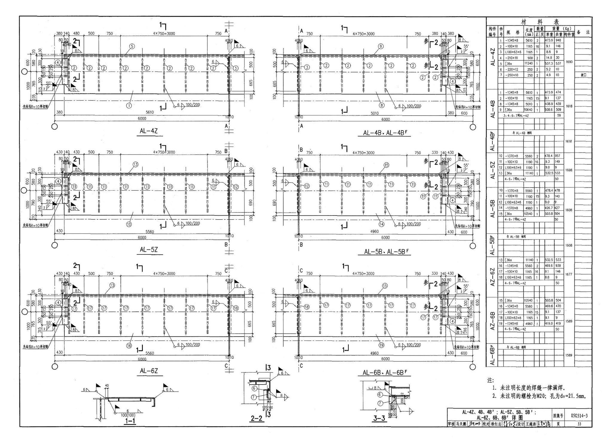 G514-2～3--12m实腹式钢吊车梁 中级工作制(A4～A5) Q235、345钢（2005年合订本）