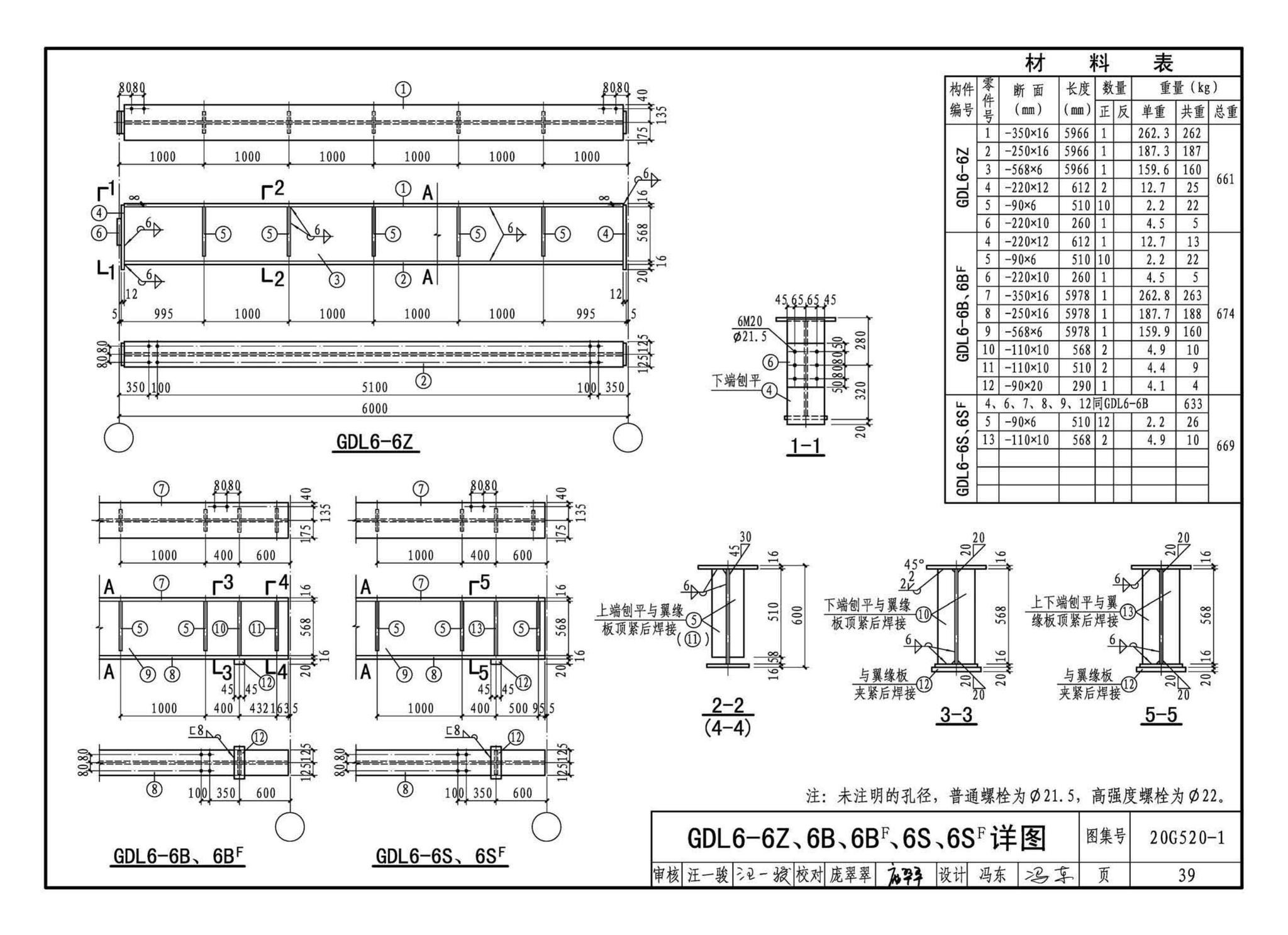 G520-1~2(2020年合订本)--钢吊车梁（6m~9m）（2020年合订本）