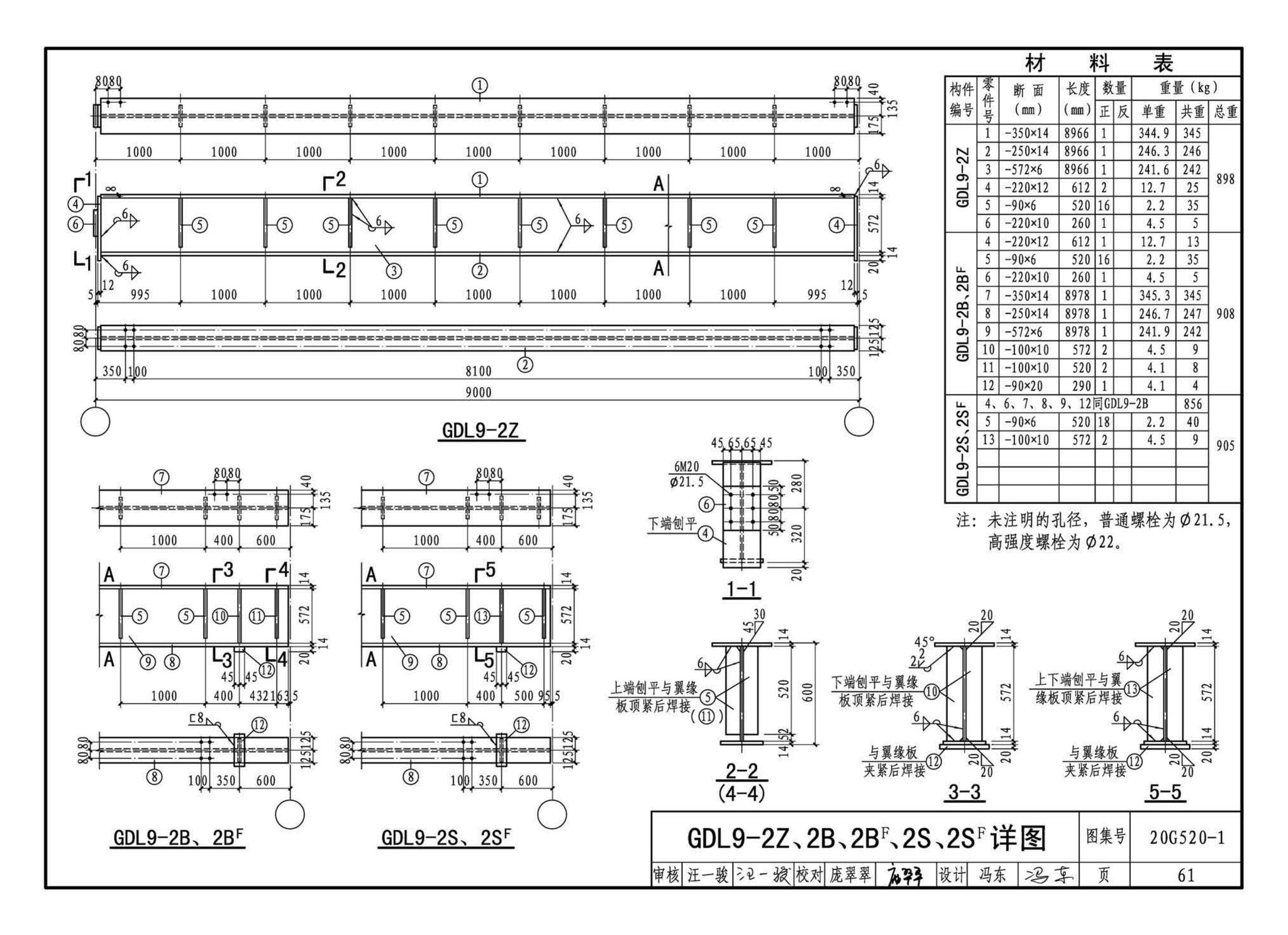 G520-1~2(2020年合订本)--钢吊车梁（6m~9m）（2020年合订本）