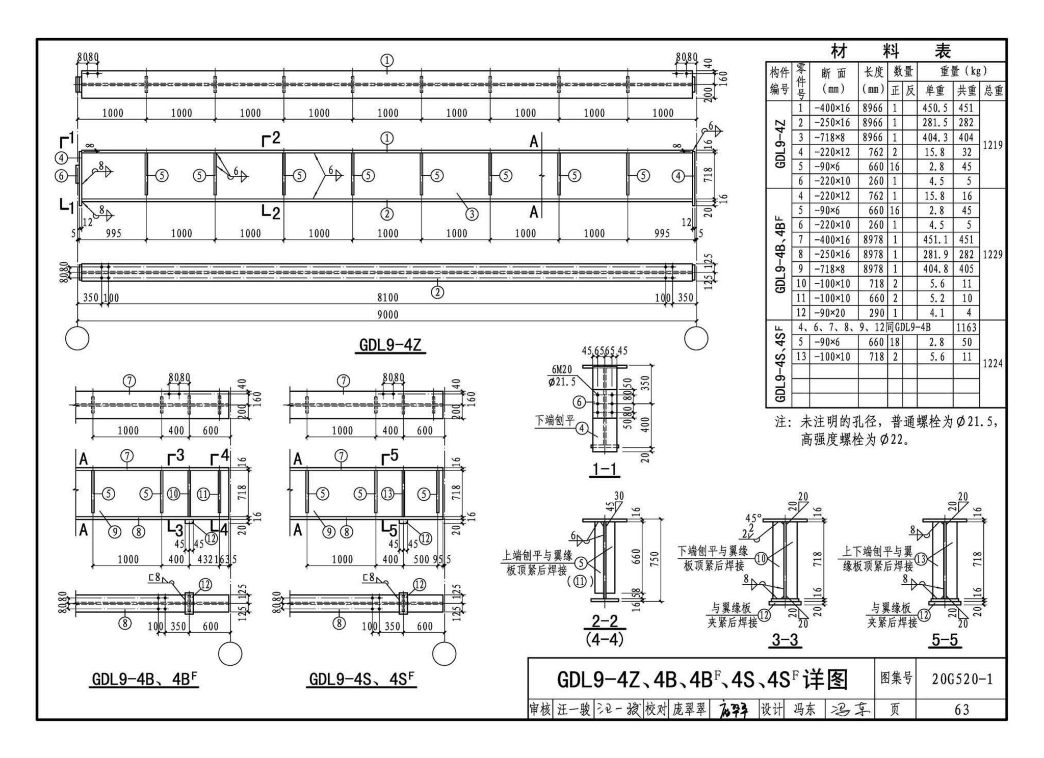 G520-1~2(2020年合订本)--钢吊车梁（6m~9m）（2020年合订本）