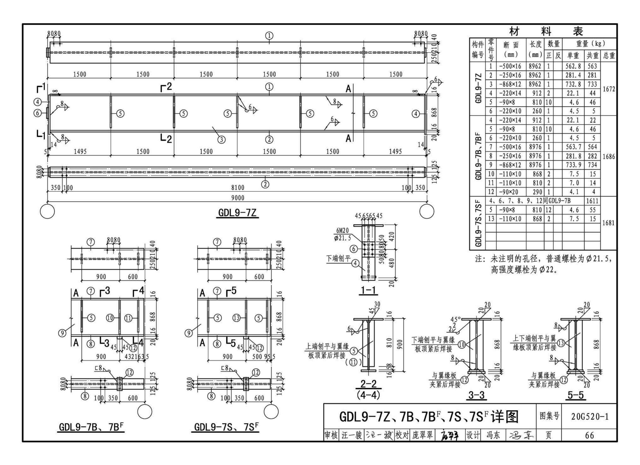 G520-1~2(2020年合订本)--钢吊车梁（6m~9m）（2020年合订本）