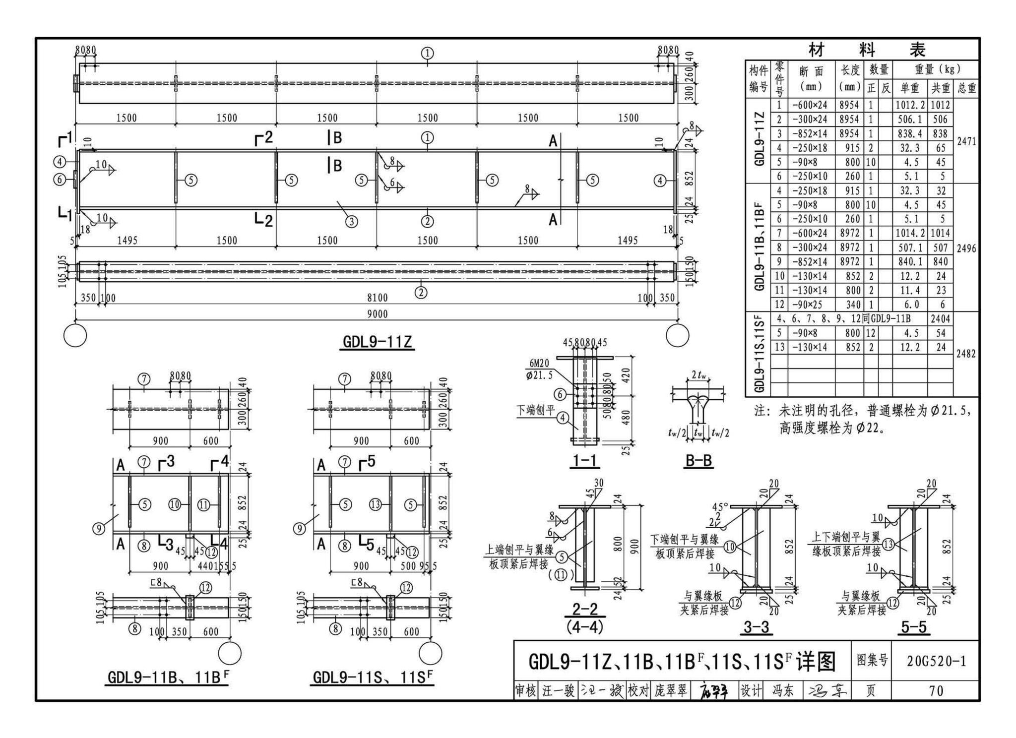 G520-1~2(2020年合订本)--钢吊车梁（6m~9m）（2020年合订本）