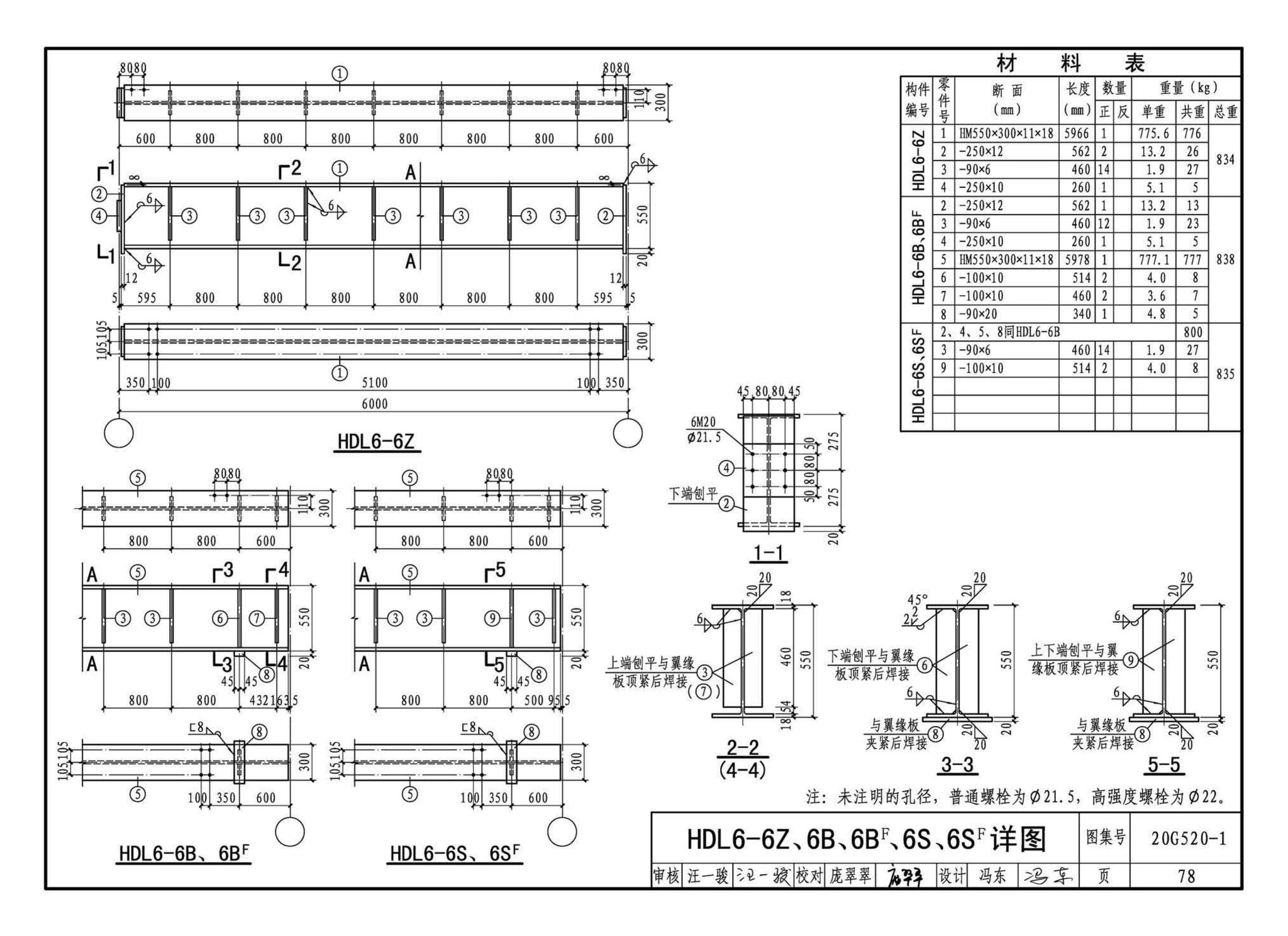 G520-1~2(2020年合订本)--钢吊车梁（6m~9m）（2020年合订本）