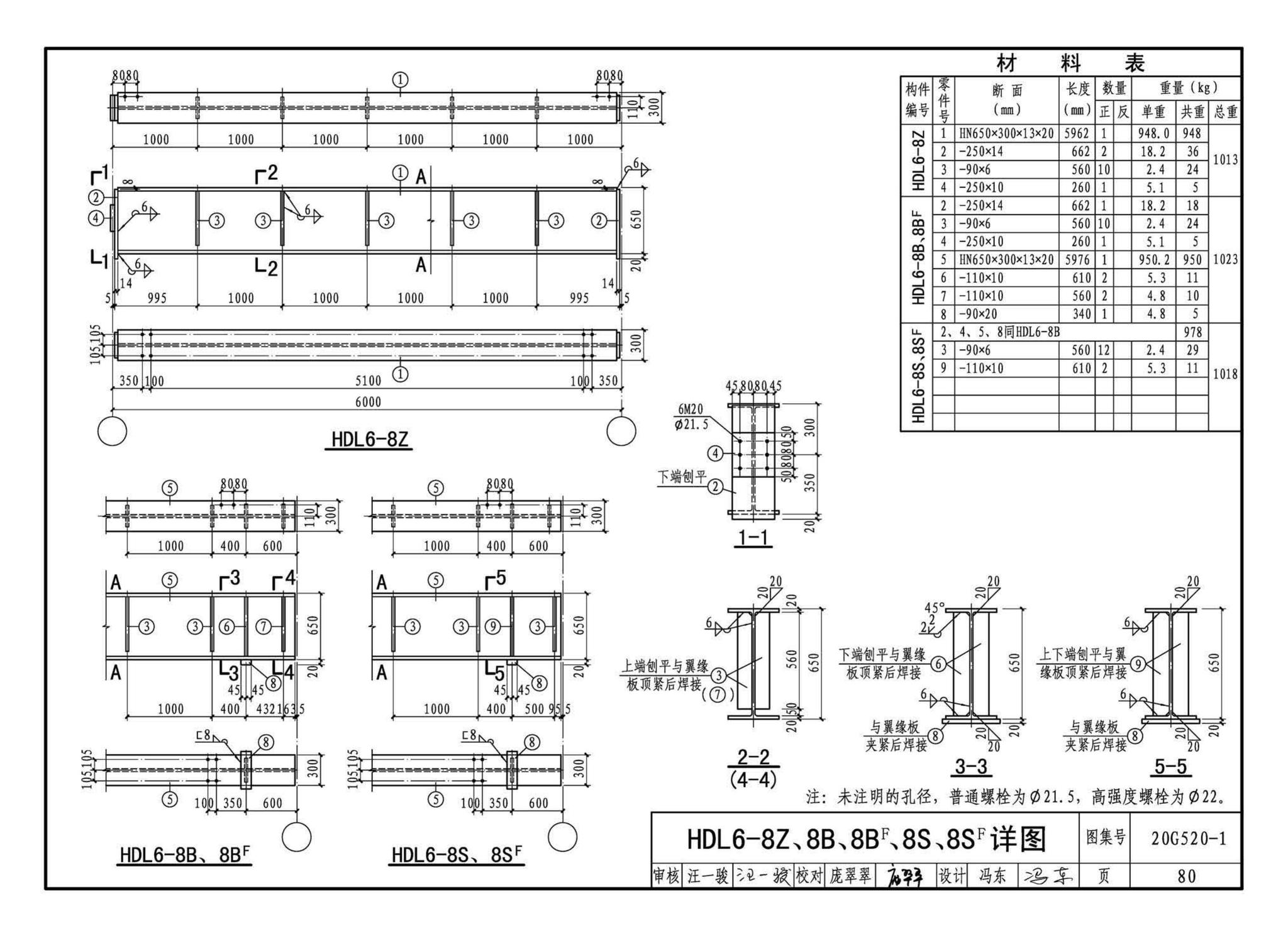 G520-1~2(2020年合订本)--钢吊车梁（6m~9m）（2020年合订本）