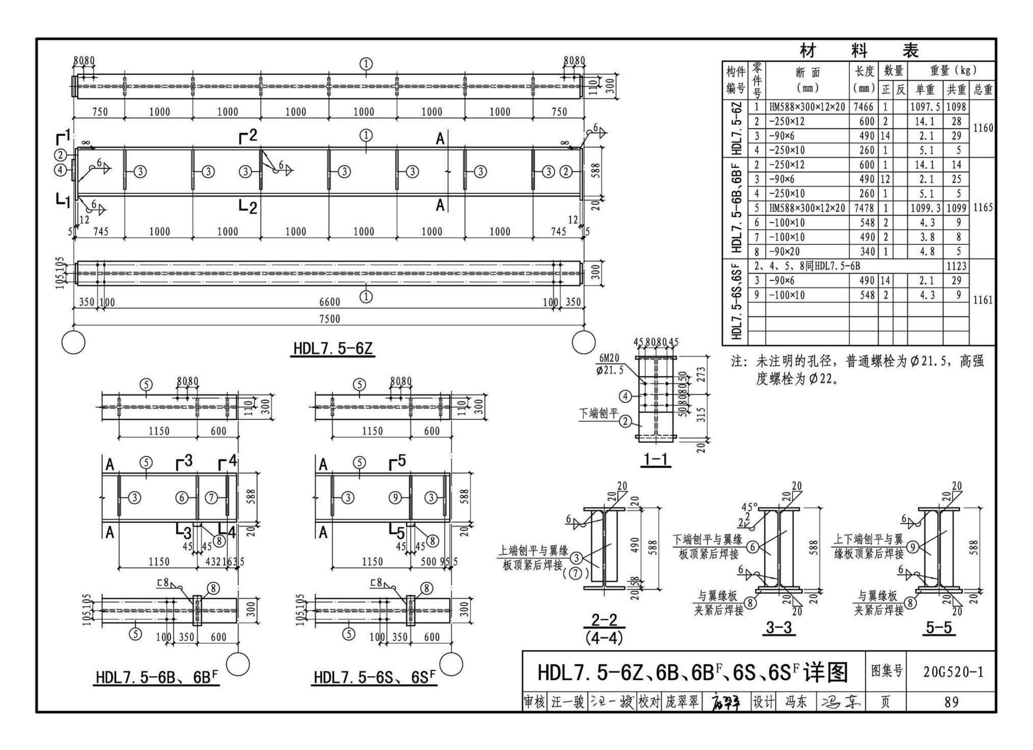 G520-1~2(2020年合订本)--钢吊车梁（6m~9m）（2020年合订本）