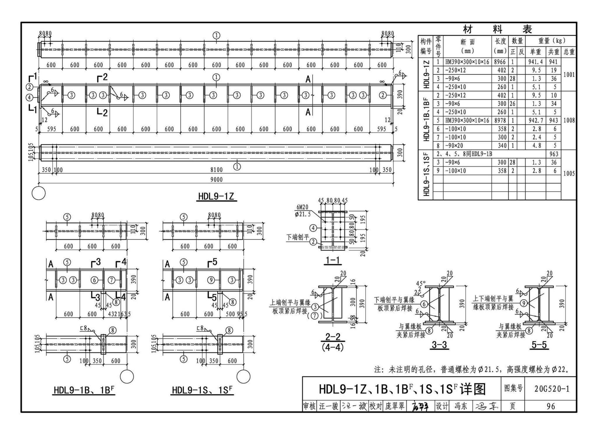 G520-1~2(2020年合订本)--钢吊车梁（6m~9m）（2020年合订本）