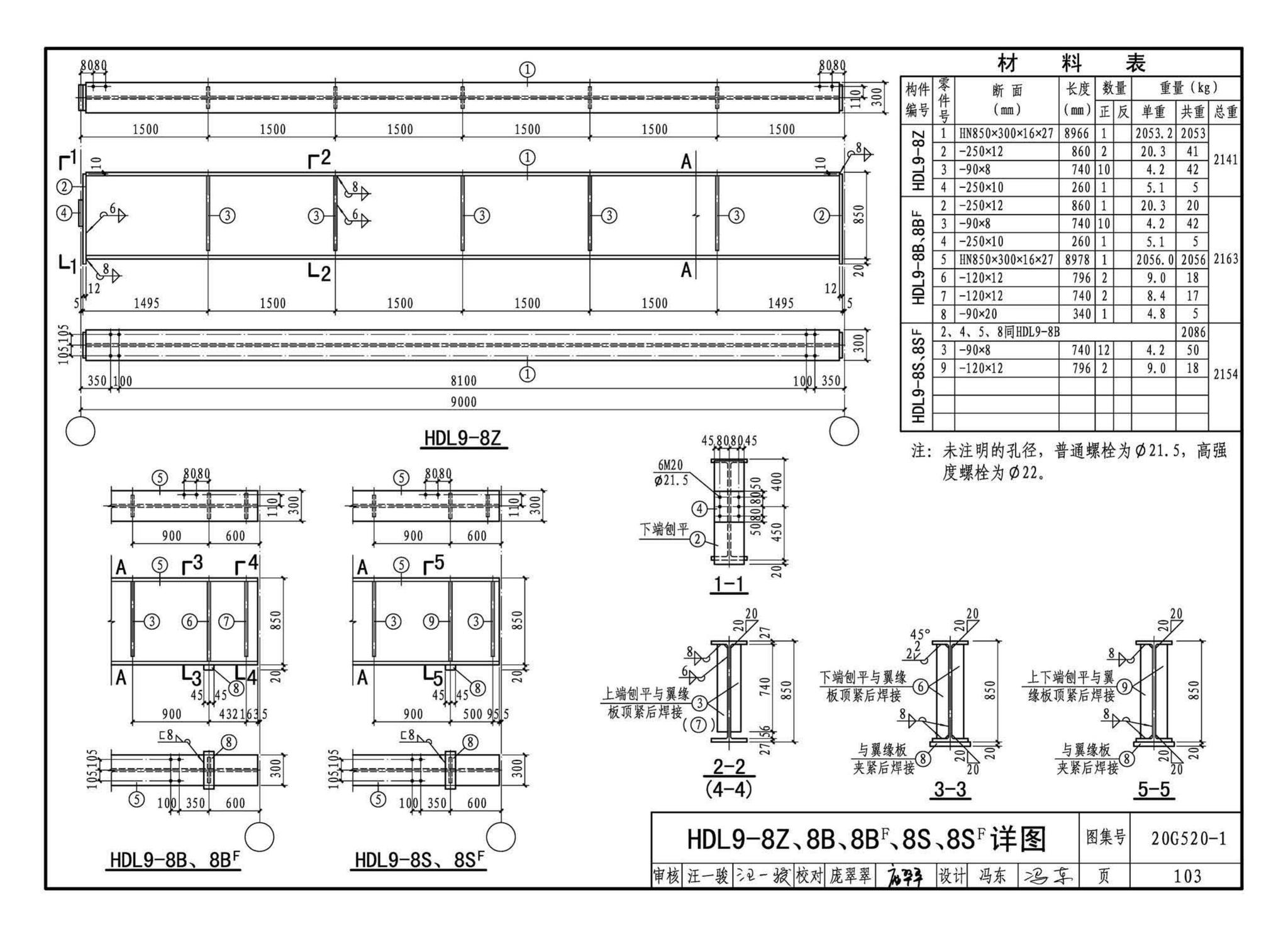 G520-1~2(2020年合订本)--钢吊车梁（6m~9m）（2020年合订本）