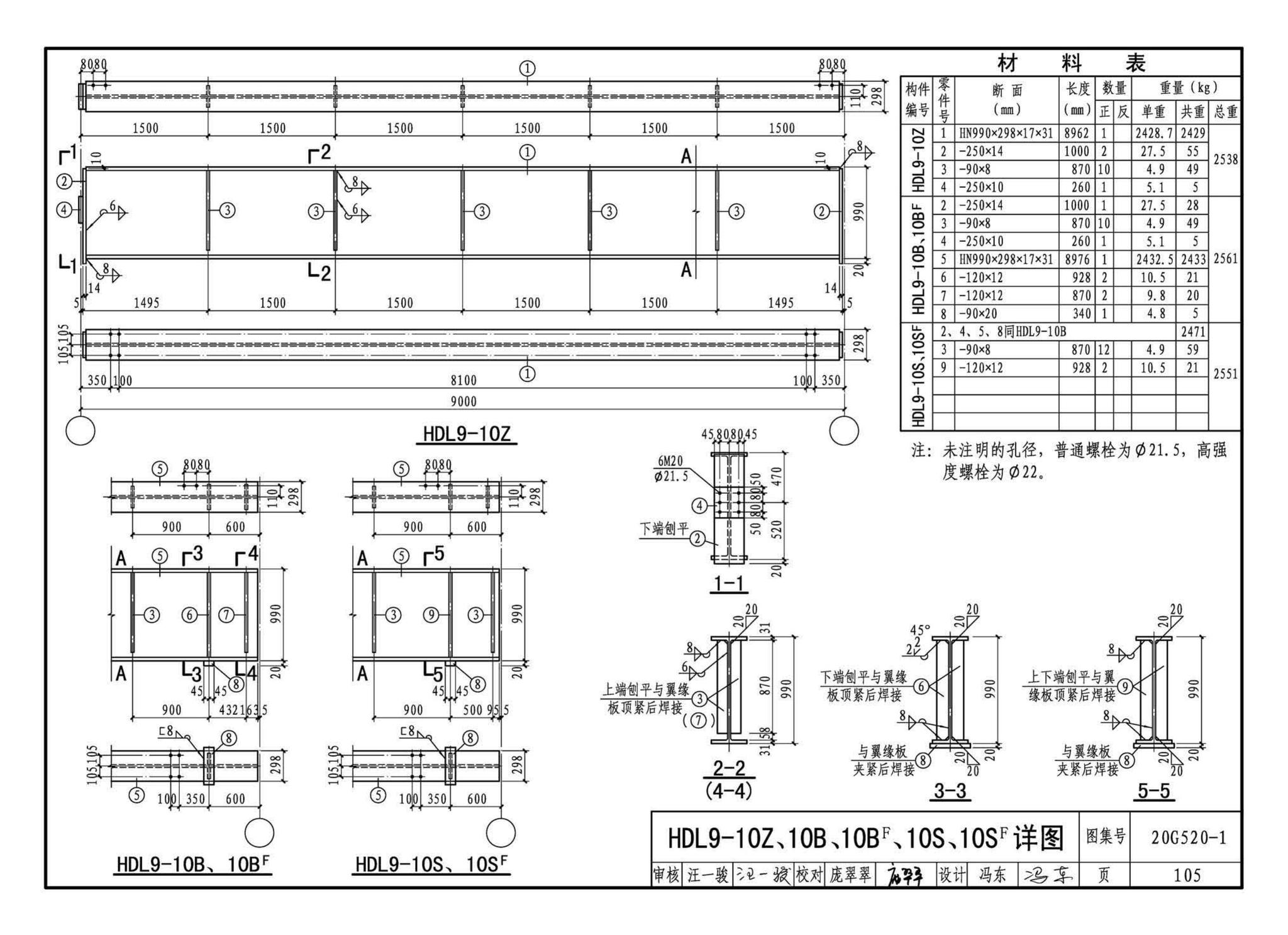 G520-1~2(2020年合订本)--钢吊车梁（6m~9m）（2020年合订本）