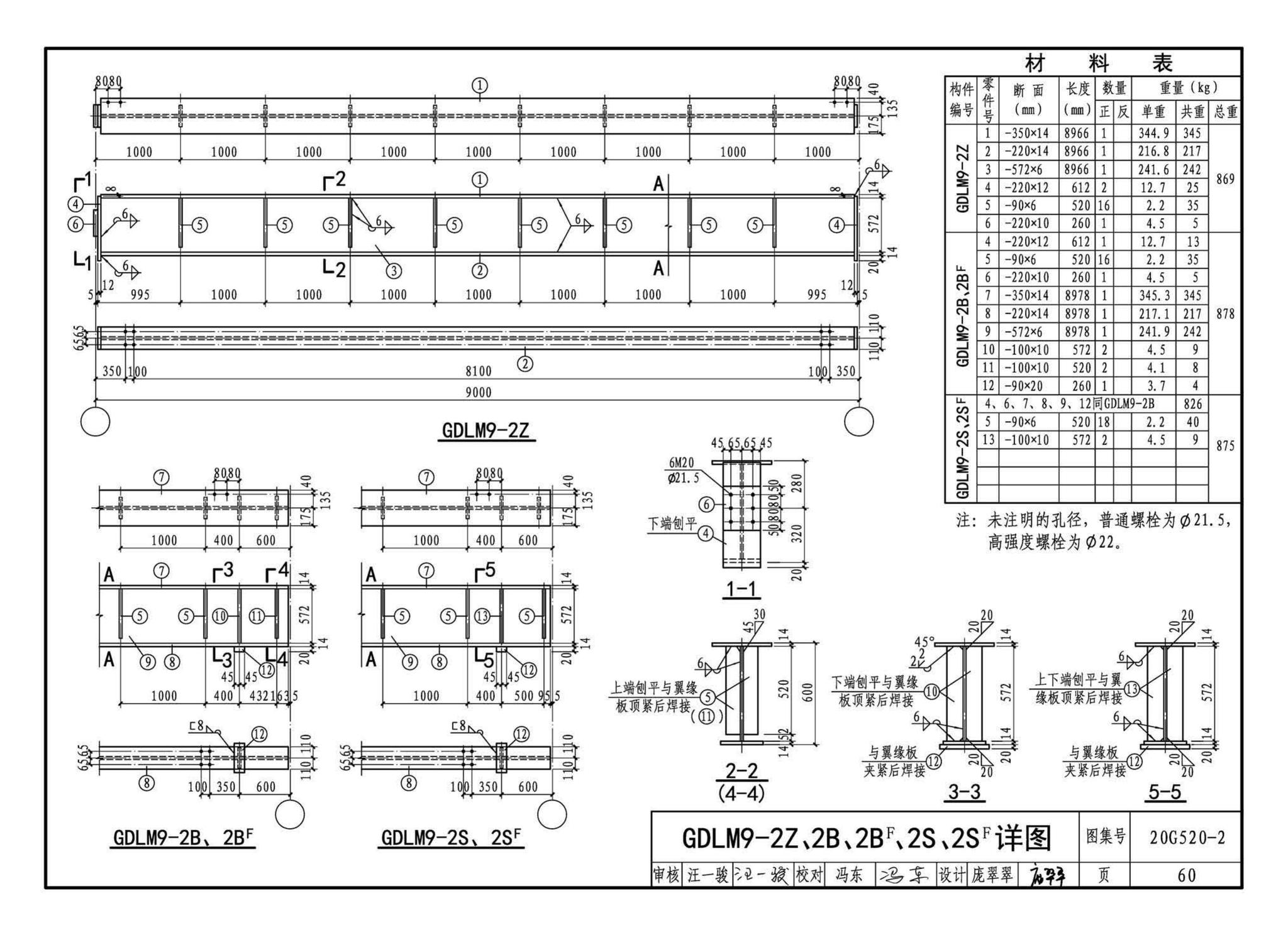 G520-1~2(2020年合订本)--钢吊车梁（6m~9m）（2020年合订本）