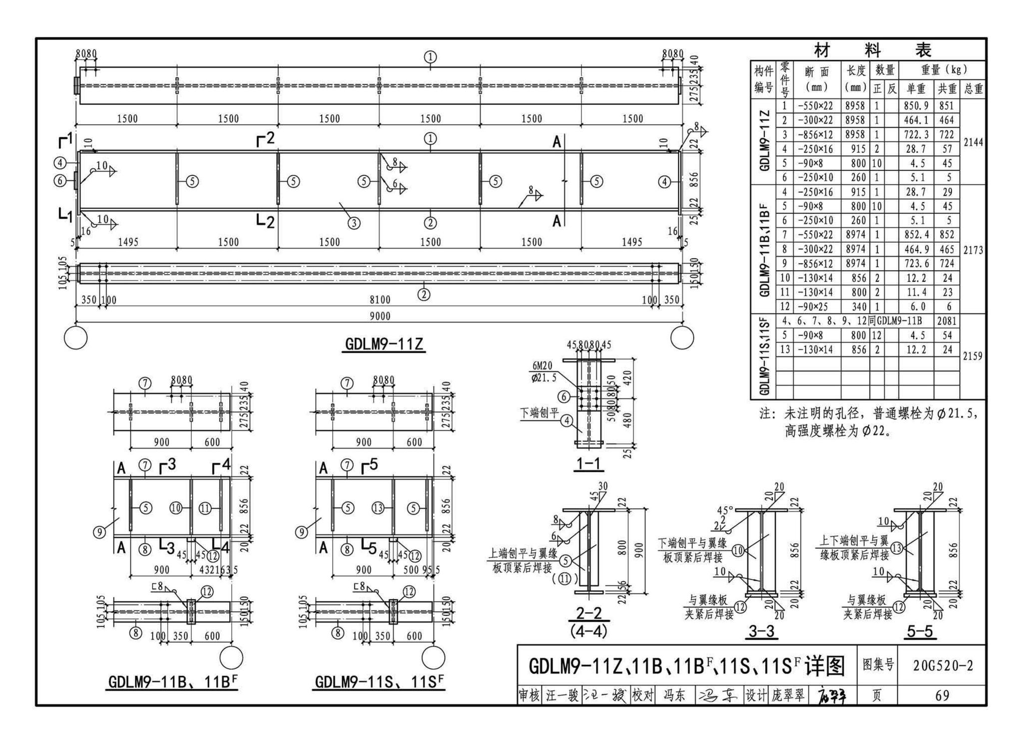 G520-1~2(2020年合订本)--钢吊车梁（6m~9m）（2020年合订本）